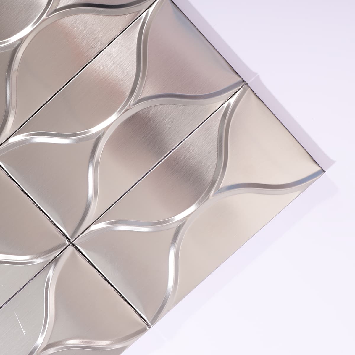 Stainless steel wave tile sheet corner detail