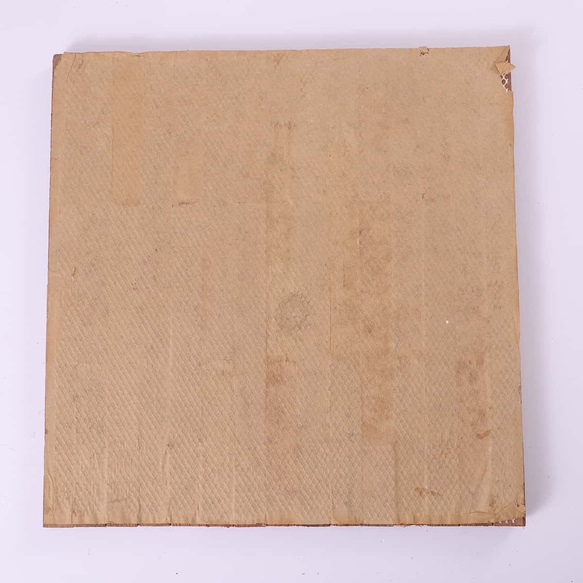 Wood mosaic tile sheet with plain paper backing for installation