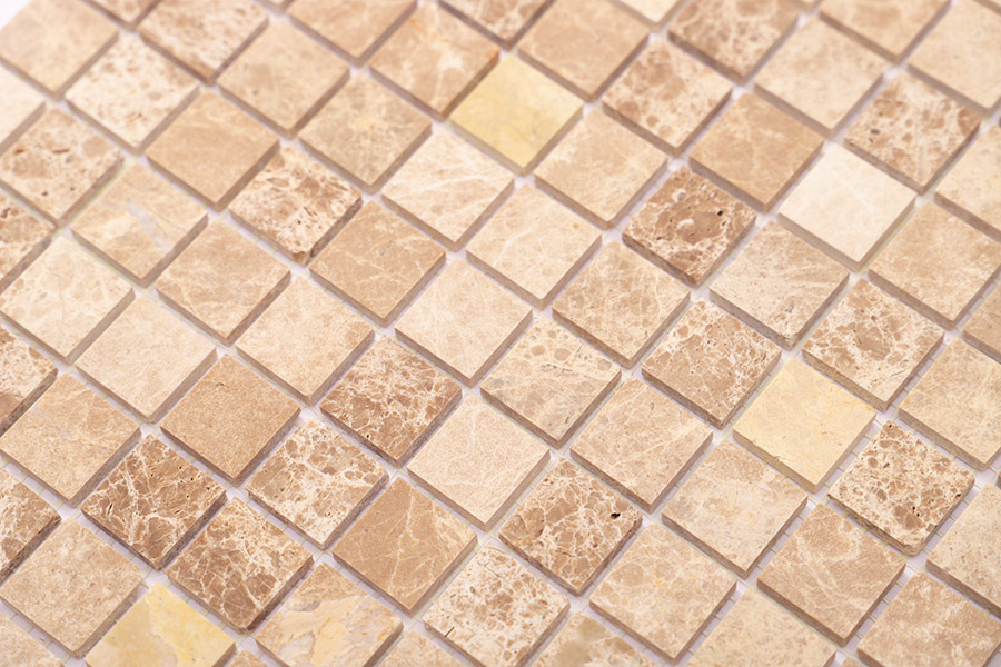 Tan Tiles beige natural stone square mosaic with warm tones for wall and floor use