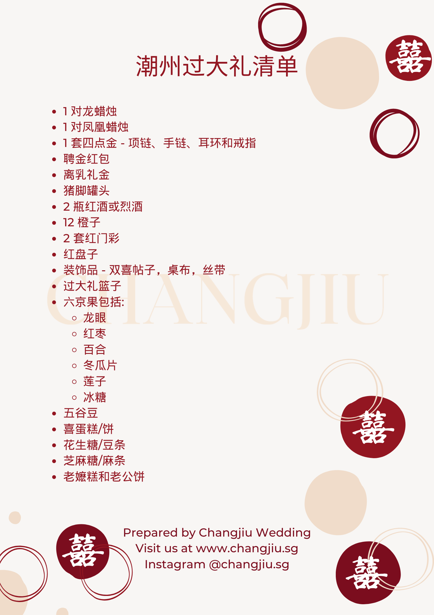 潮州过大礼清单