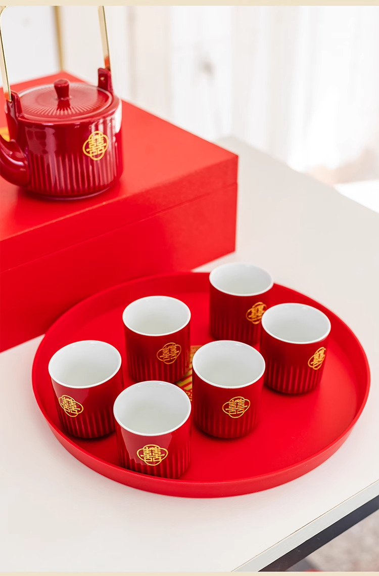 Chinese Wedding Teapot Set 敬茶壶 | Premium Oriental Red