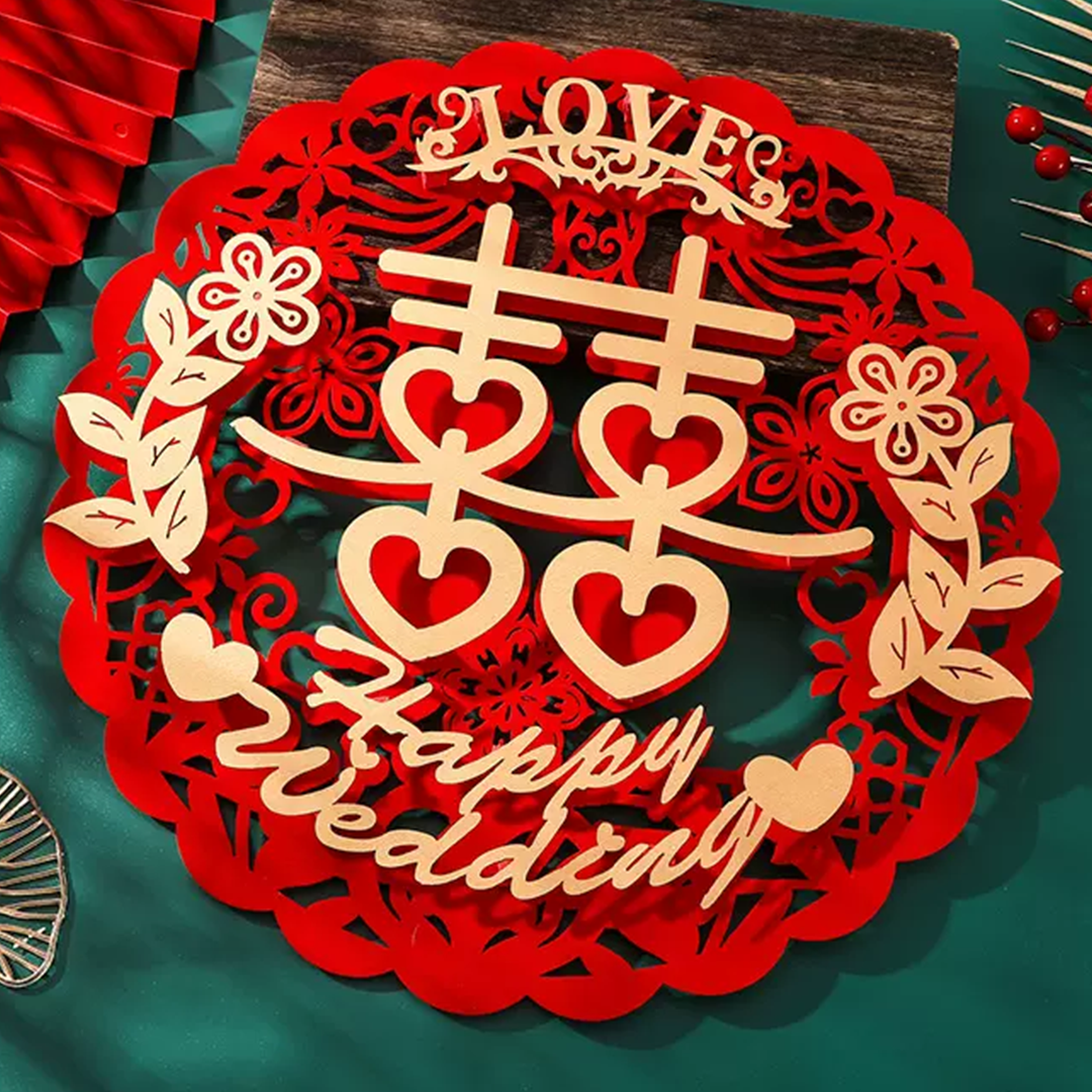 Chinese Wedding 3D Wall Decor 囍贴 | Design 5 30cm
