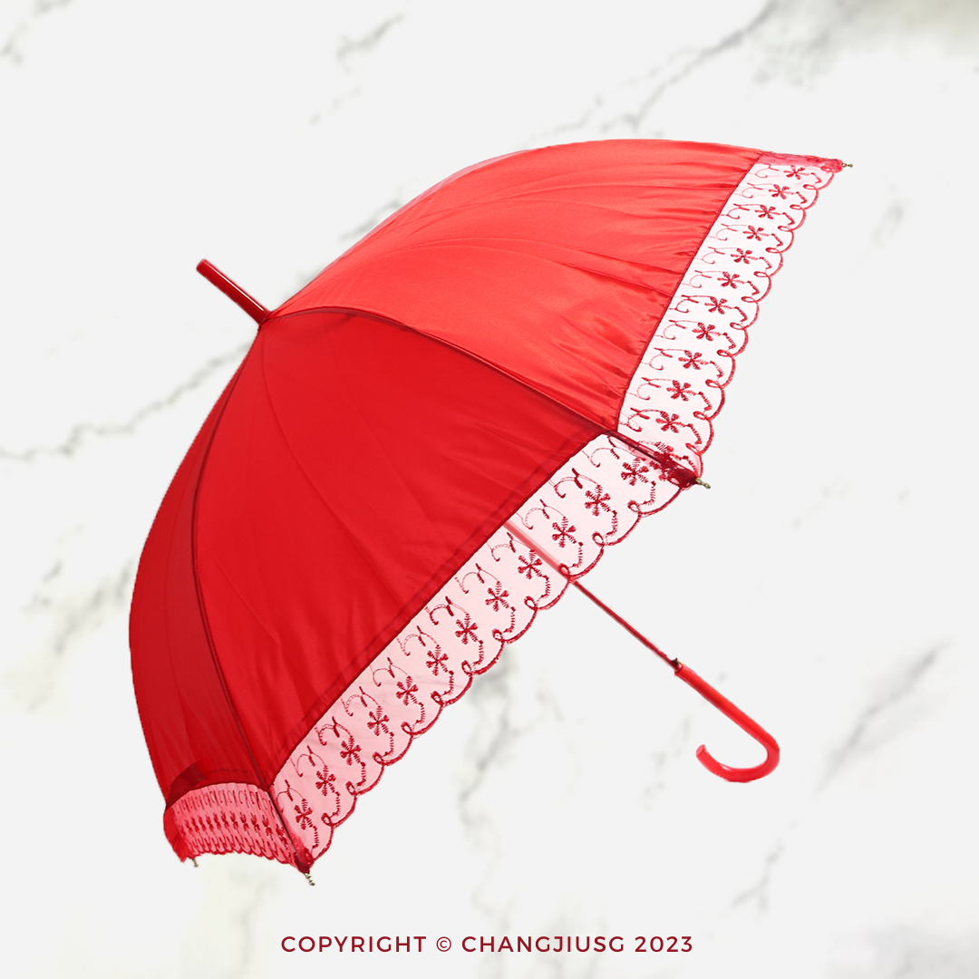 wedding red umbrella