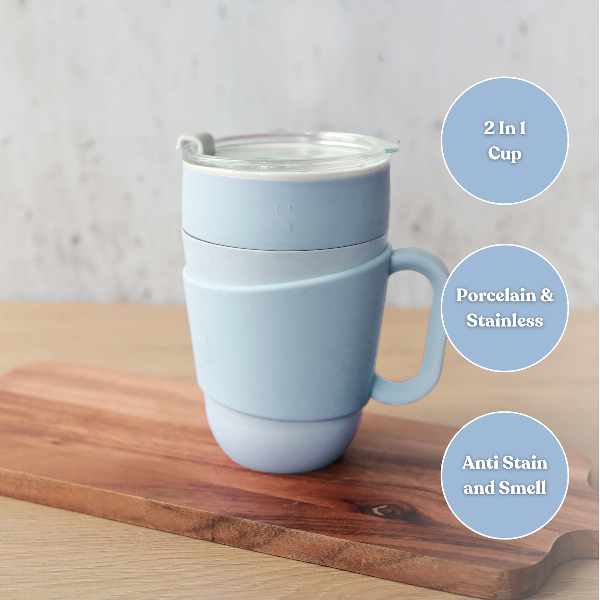  Nest Mug 450ml - Vacuum Insulated Ceramic Thermal Mug, Coffee and Tea Stainless Steel Tumbler Cup BPA Free