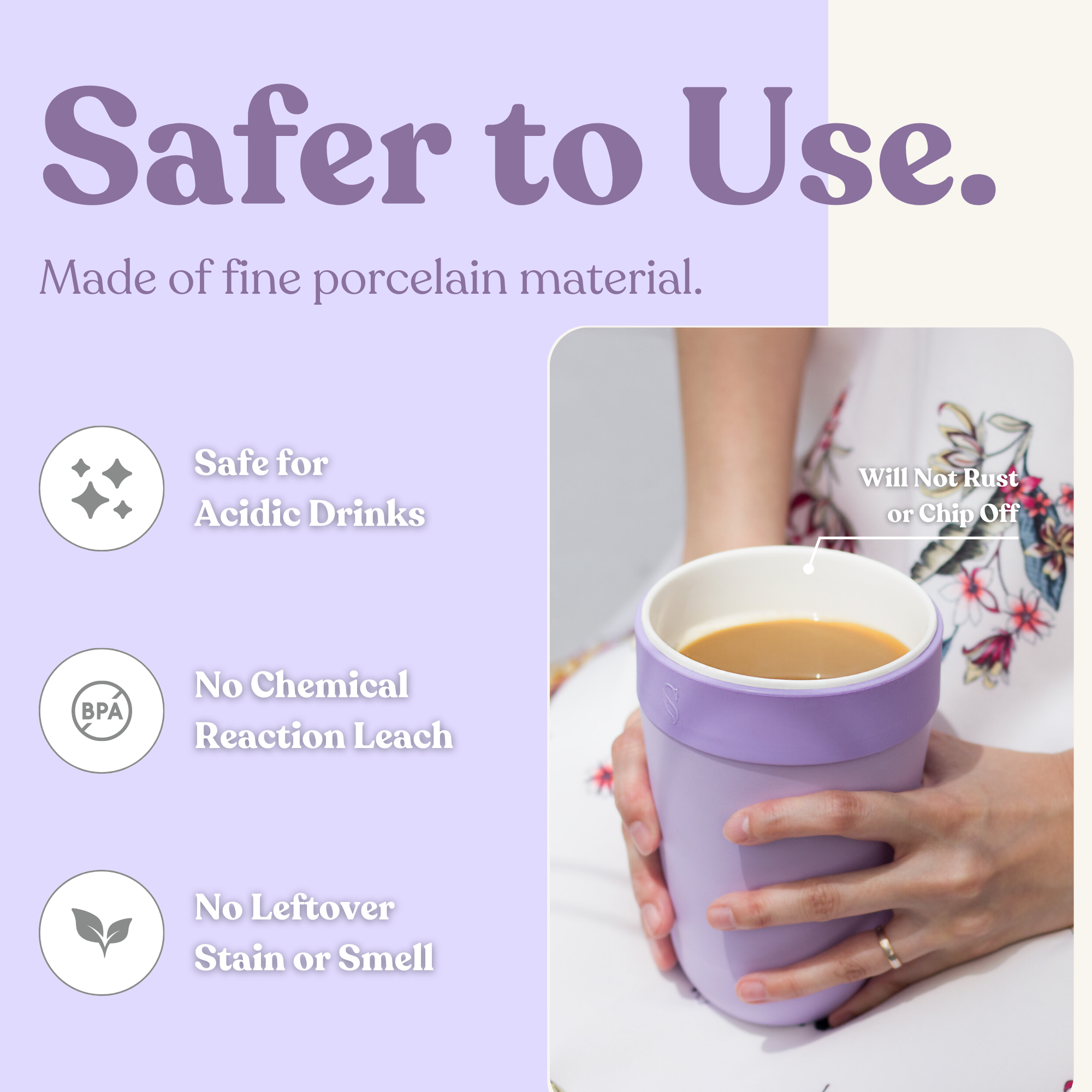  Nest Cup 850ml - Vacuum Insulated Ceramic Coffee Thermal Mug, Stainless Steel Travel Tumbler, BPA Free Bottle