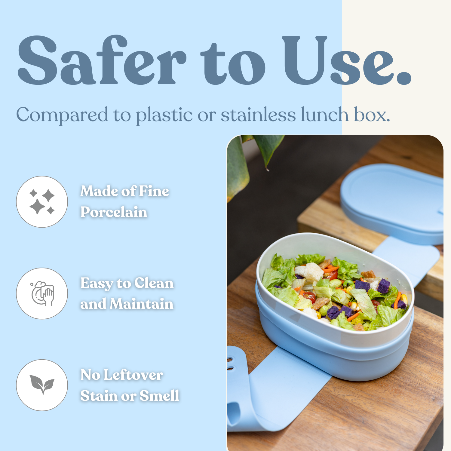 SWANZ Ceramic Bento Box - Leak Proof Food Storage and Meal Prep Container  for Adults, Microwave and …See more SWANZ Ceramic Bento Box - Leak Proof