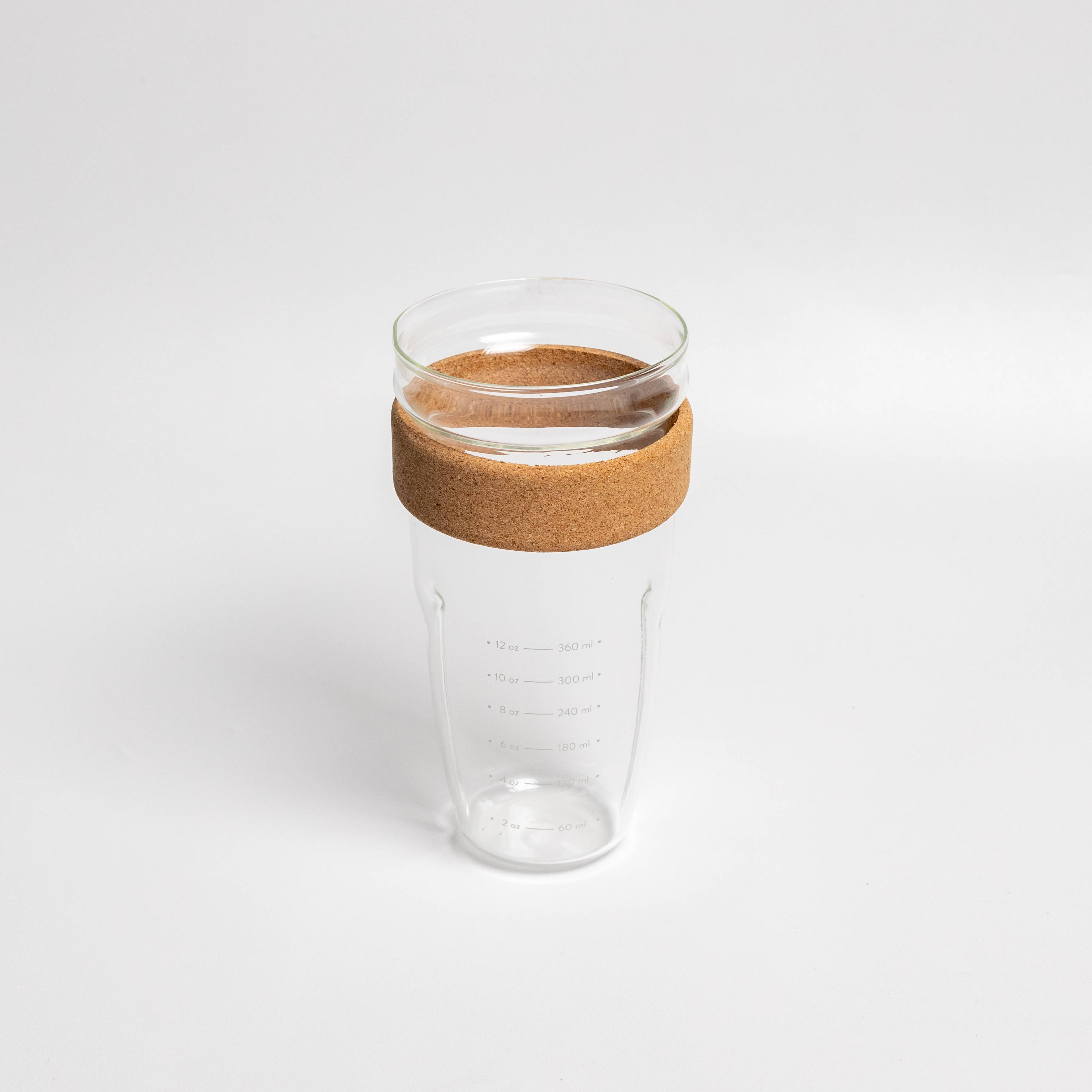 Swirl Cup Glass with Lid and Cork Sleeve - 850ml