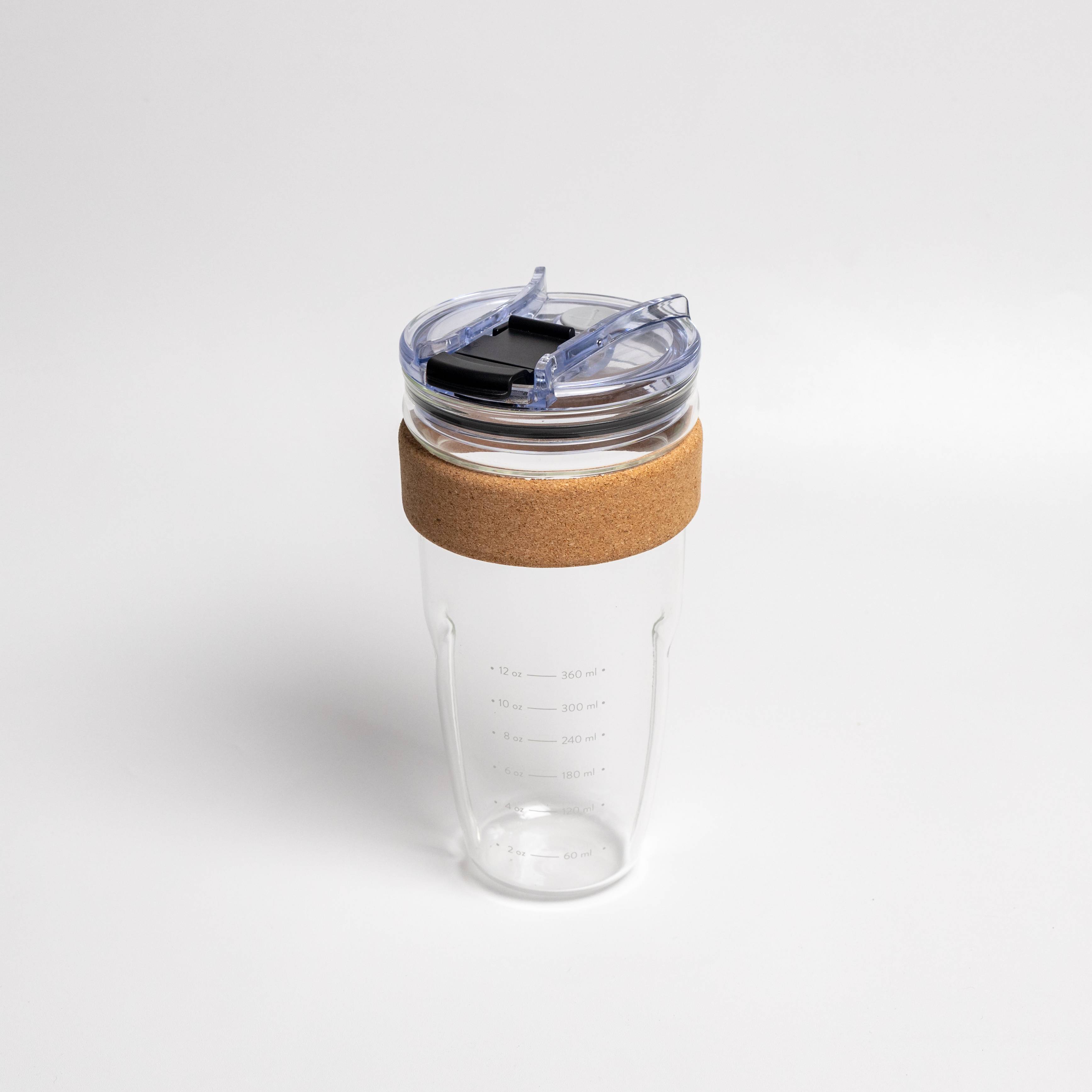 Swirl Cup Glass with Lid and Cork Sleeve - 850ml