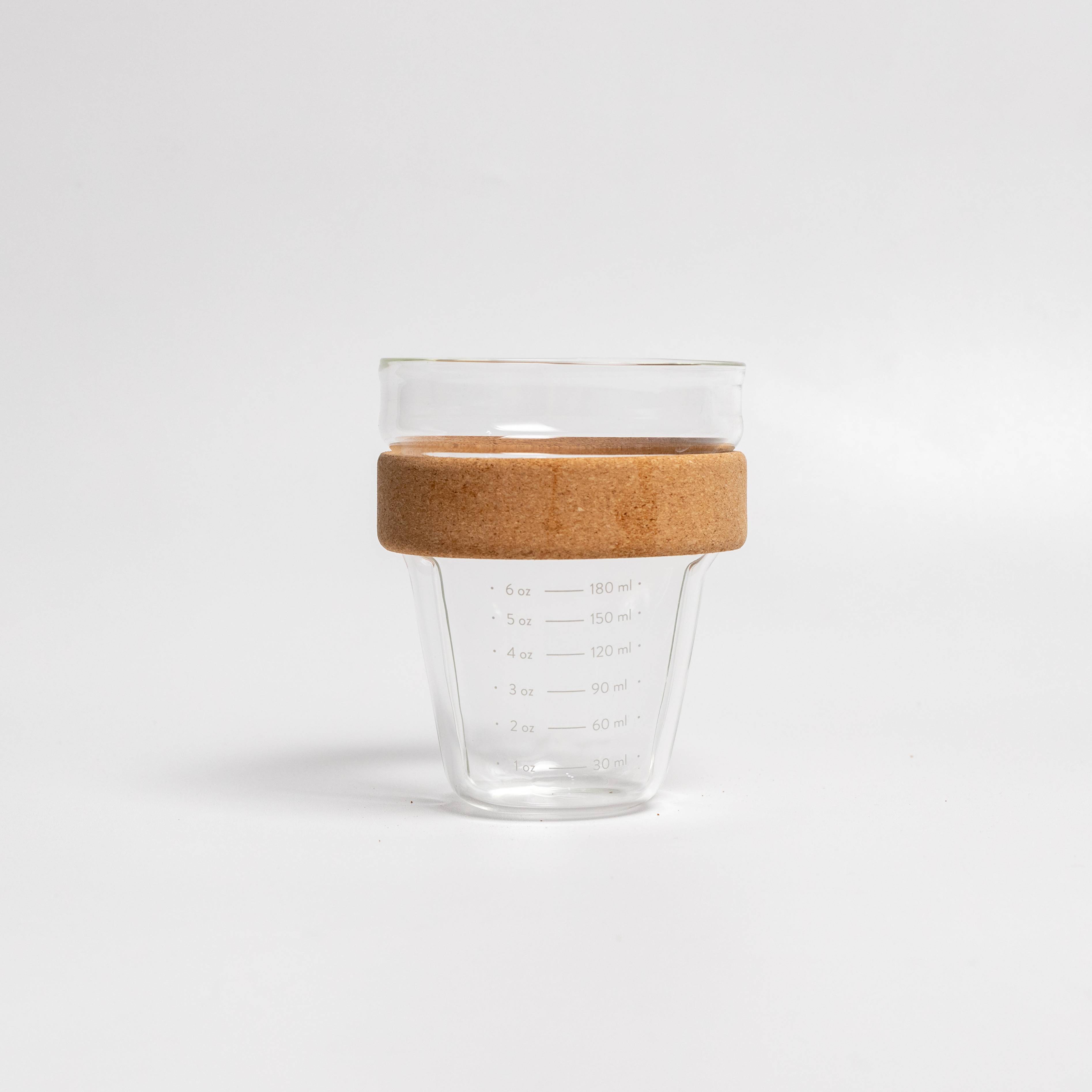 Swirl Cup Glass with Lid and Cork Sleeve - 450ml