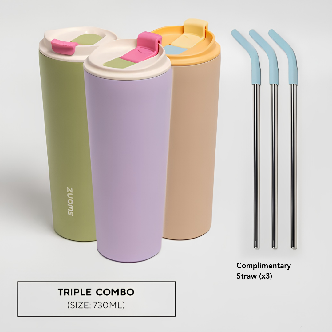 Swanz Straw Sip Mug 730ml - Triple Combo