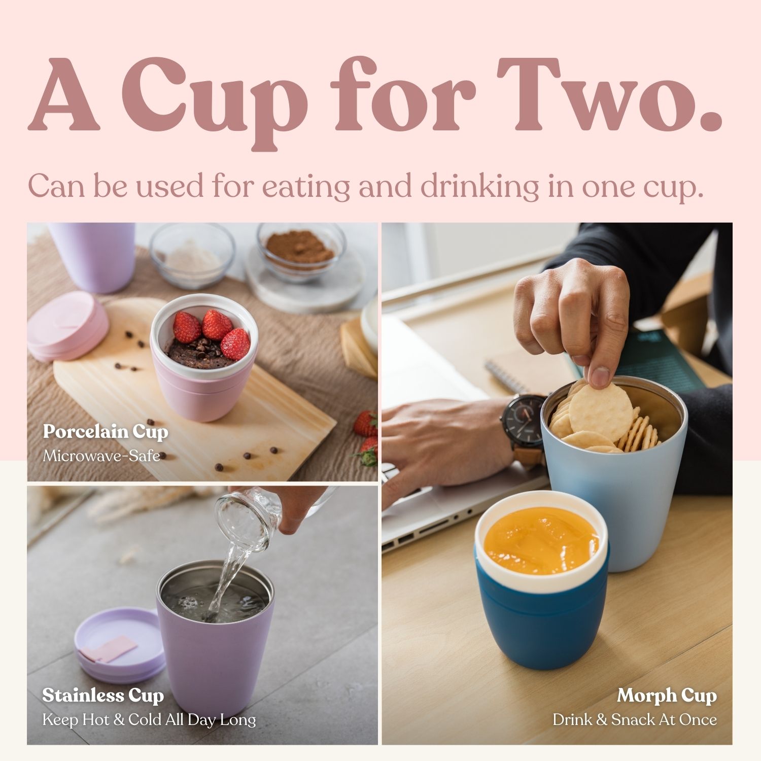 Morph Cup 500ml (Marble/Wood)