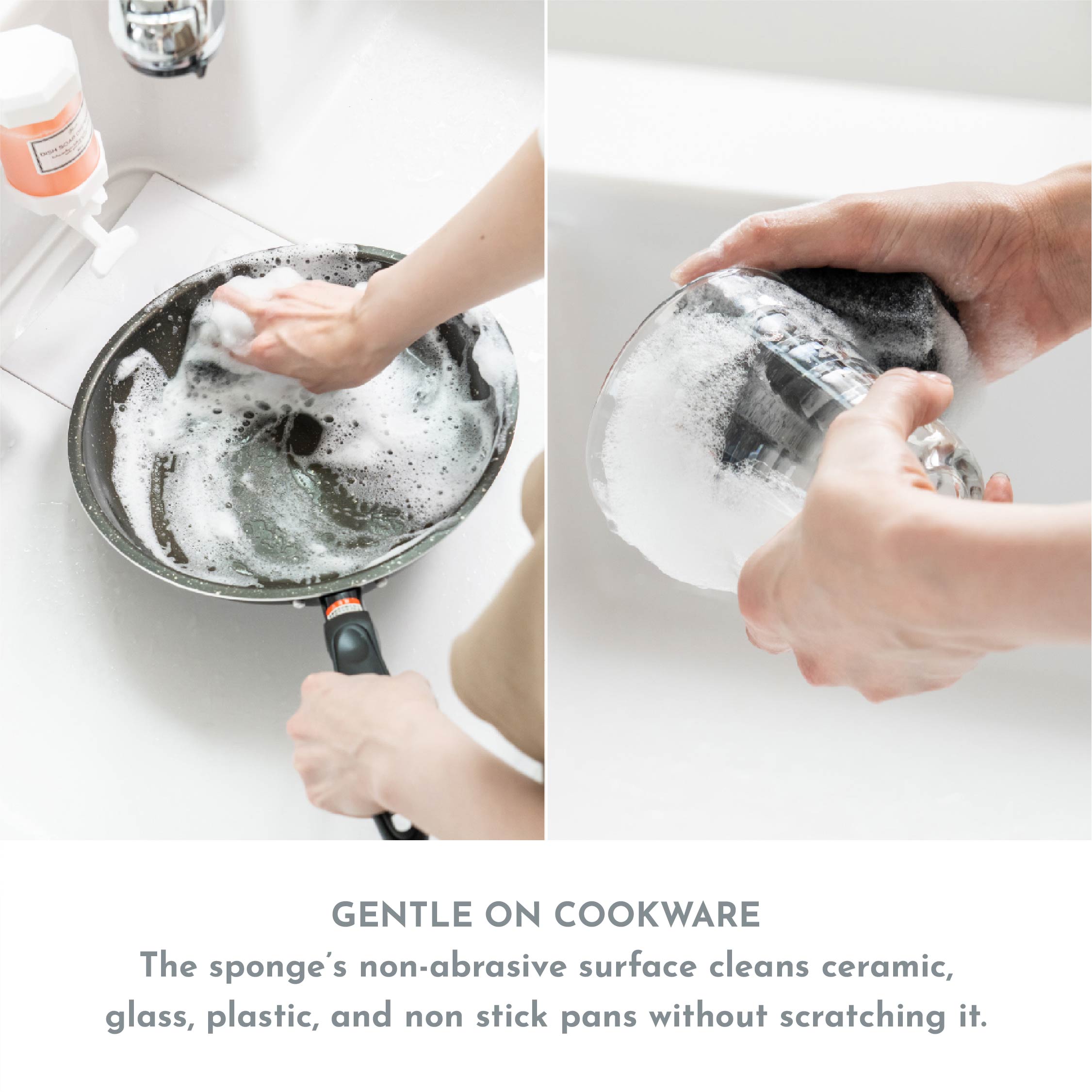 Hassho UKI UKI Dishwashing Kitchen Cleaning Sponge - Soft Non Scratch Multipurpose Scrubber Basin for Dishes Utensils