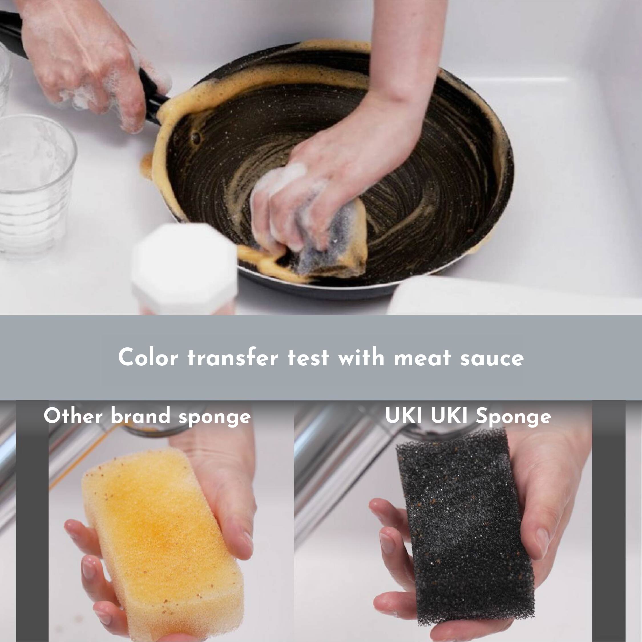 Hassho UKI UKI Dishwashing Kitchen Cleaning Sponge - Soft Non Scratch Multipurpose Scrubber Basin for Dishes Utensils