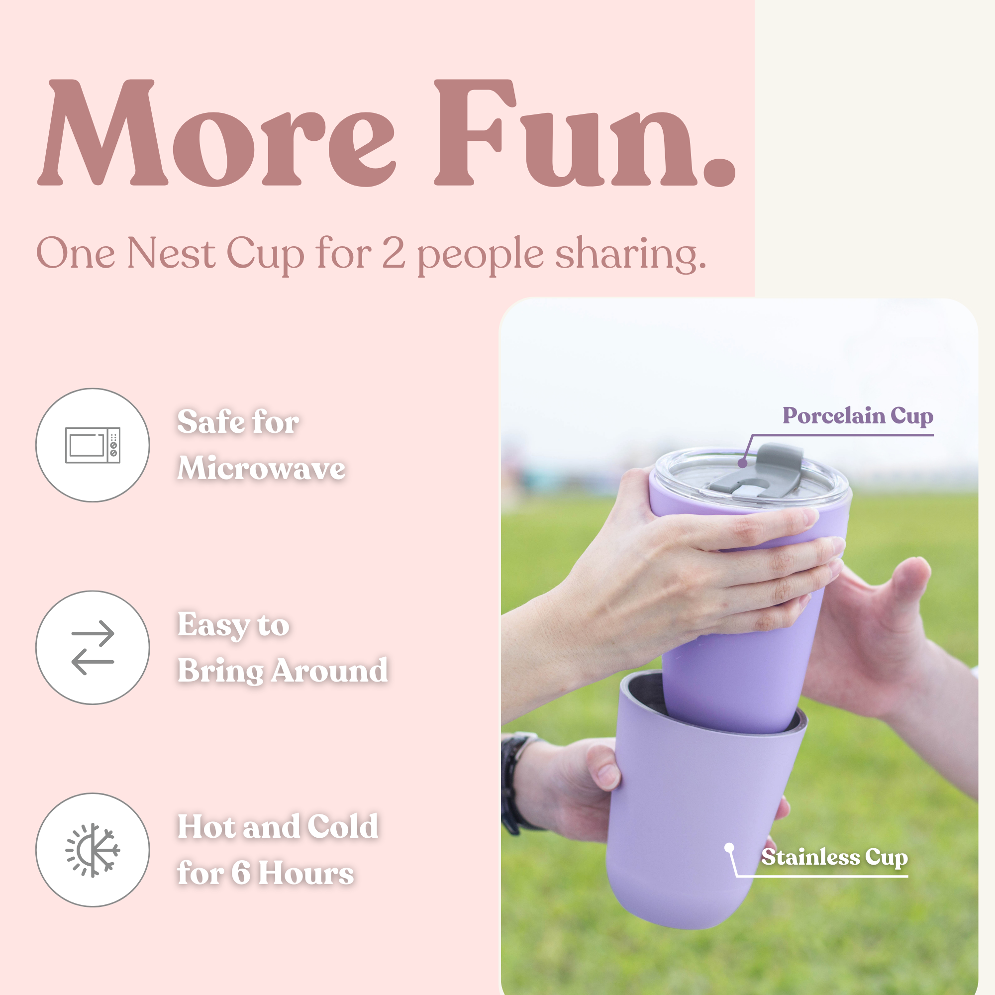  Nest Cup 850ml - Vacuum Insulated Ceramic Coffee Thermal Mug, Stainless Steel Travel Tumbler, BPA Free Bottle