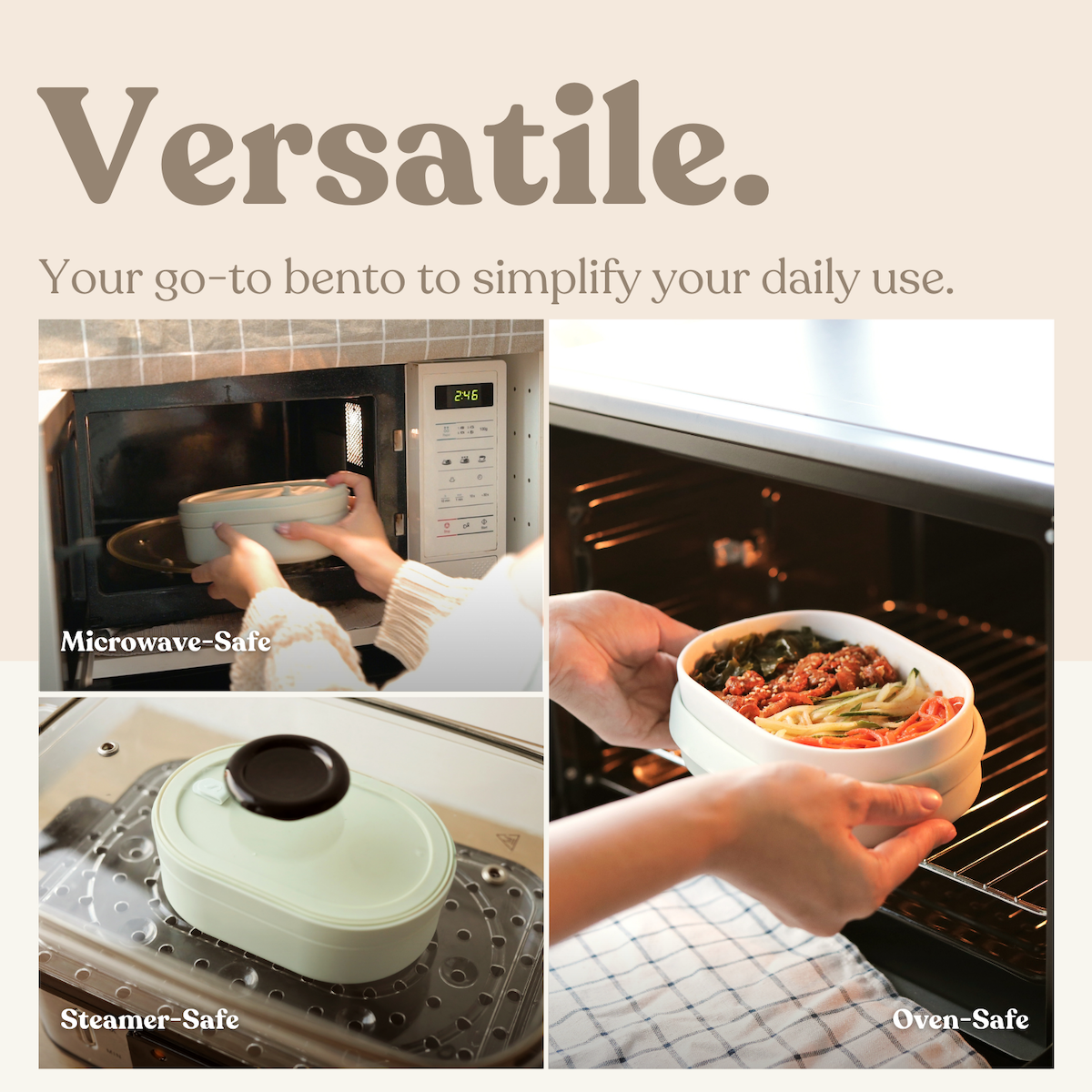 SWANZ Ohayo Bento Lunch Box 650ml - Food and Soup Ceramic Container for Kids and Adults, Microwave Safe, Leakproof