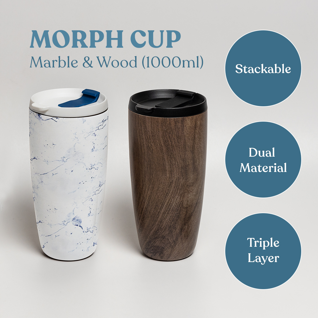 Morph Cup 1000ml (Marble/Wood)