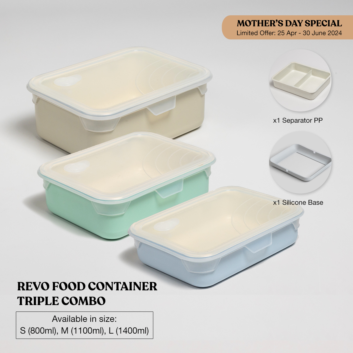 [Mother's Day Specials] Revo Food Container Triple Combo