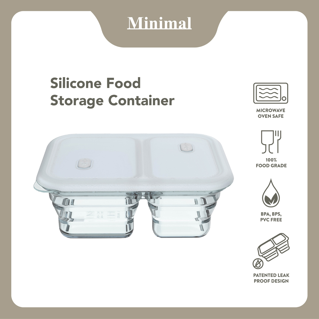 Minimal Silicone Food Storage Container 1200 ml