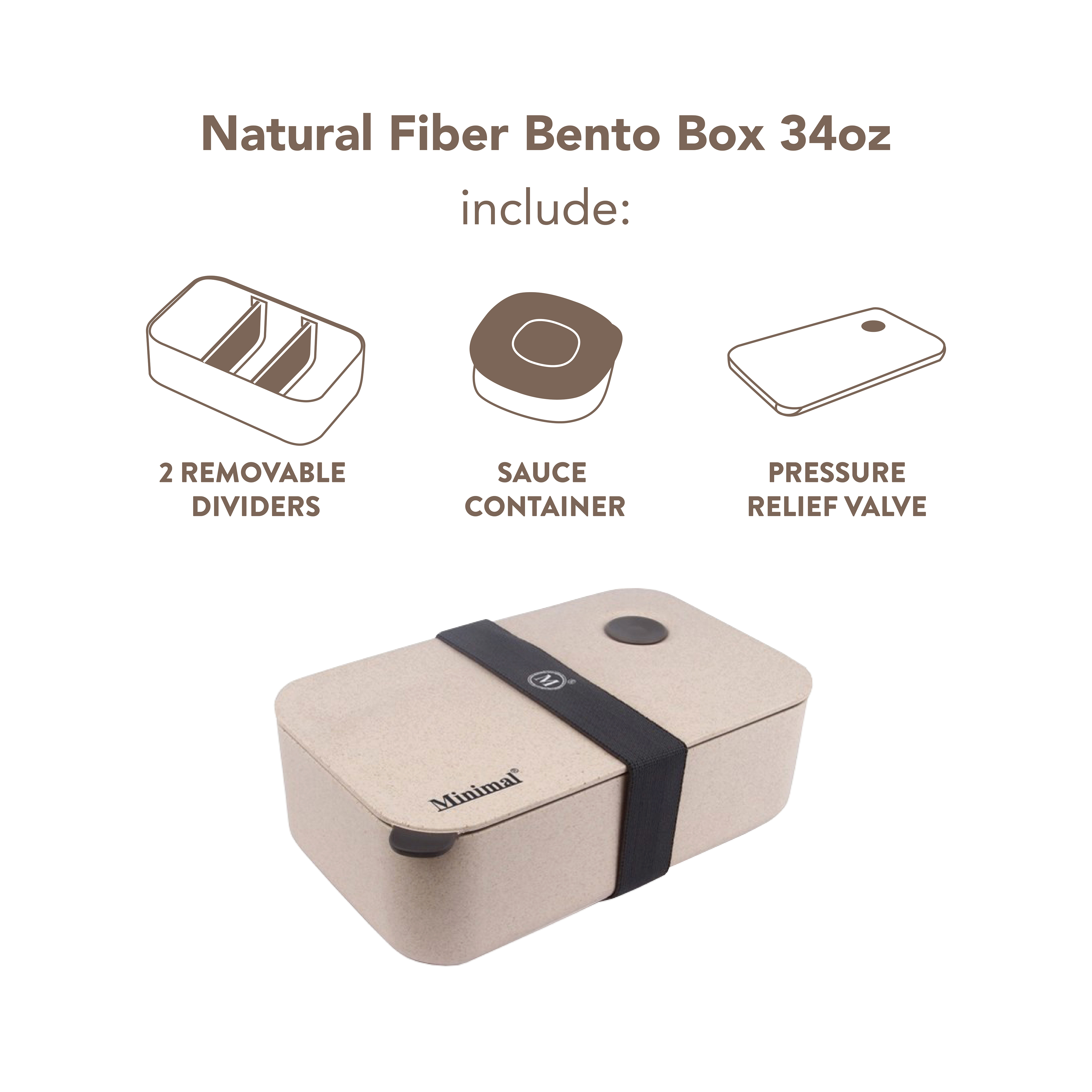 Natural Fiber Bento Box 1000ml (34oz)