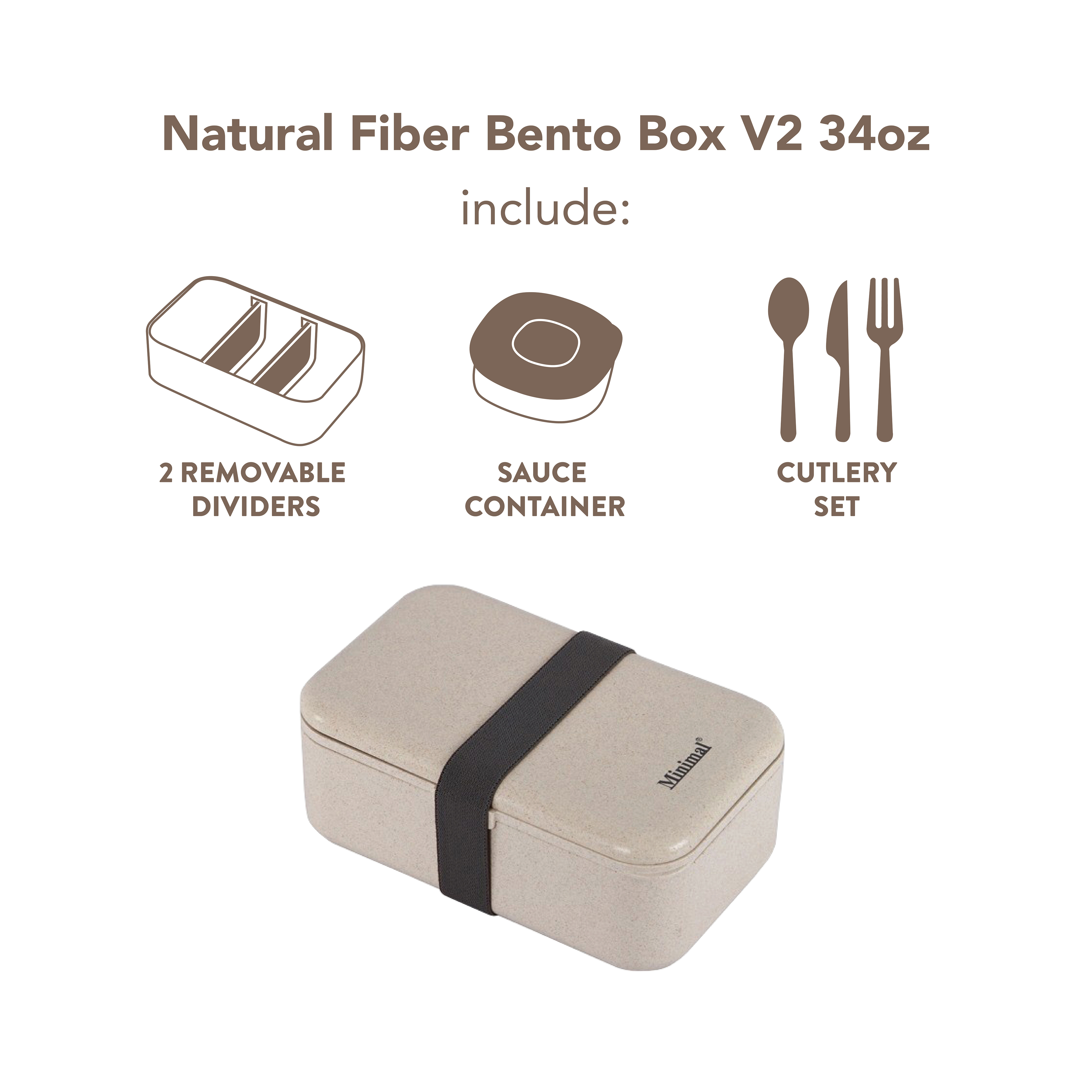 Natural Fiber Bento Box V2 1000ml (34oz)