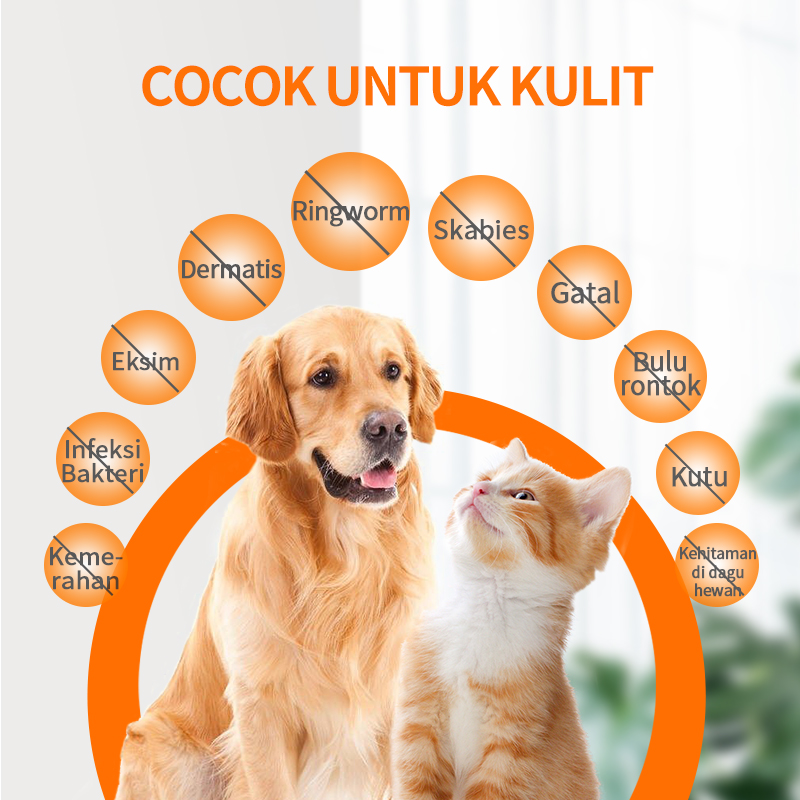 Semprotan perawatan alergi kulit/kemerahan/gatal/bulu rontok 100ml😺🐶Untuk Kucing & Anjing