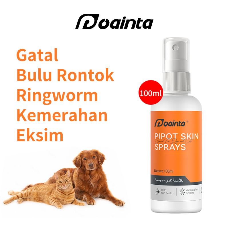 Semprotan perawatan alergi kulit/kemerahan/gatal/bulu rontok 100ml😺🐶Untuk Kucing & Anjing