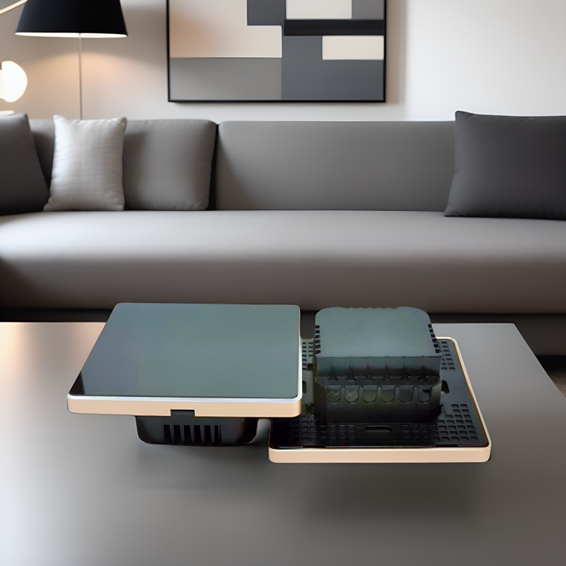 Touch switch General High grade 86 wall smart home switch enclosure with tempered glass panel, Factory Sales-Zhaotesi