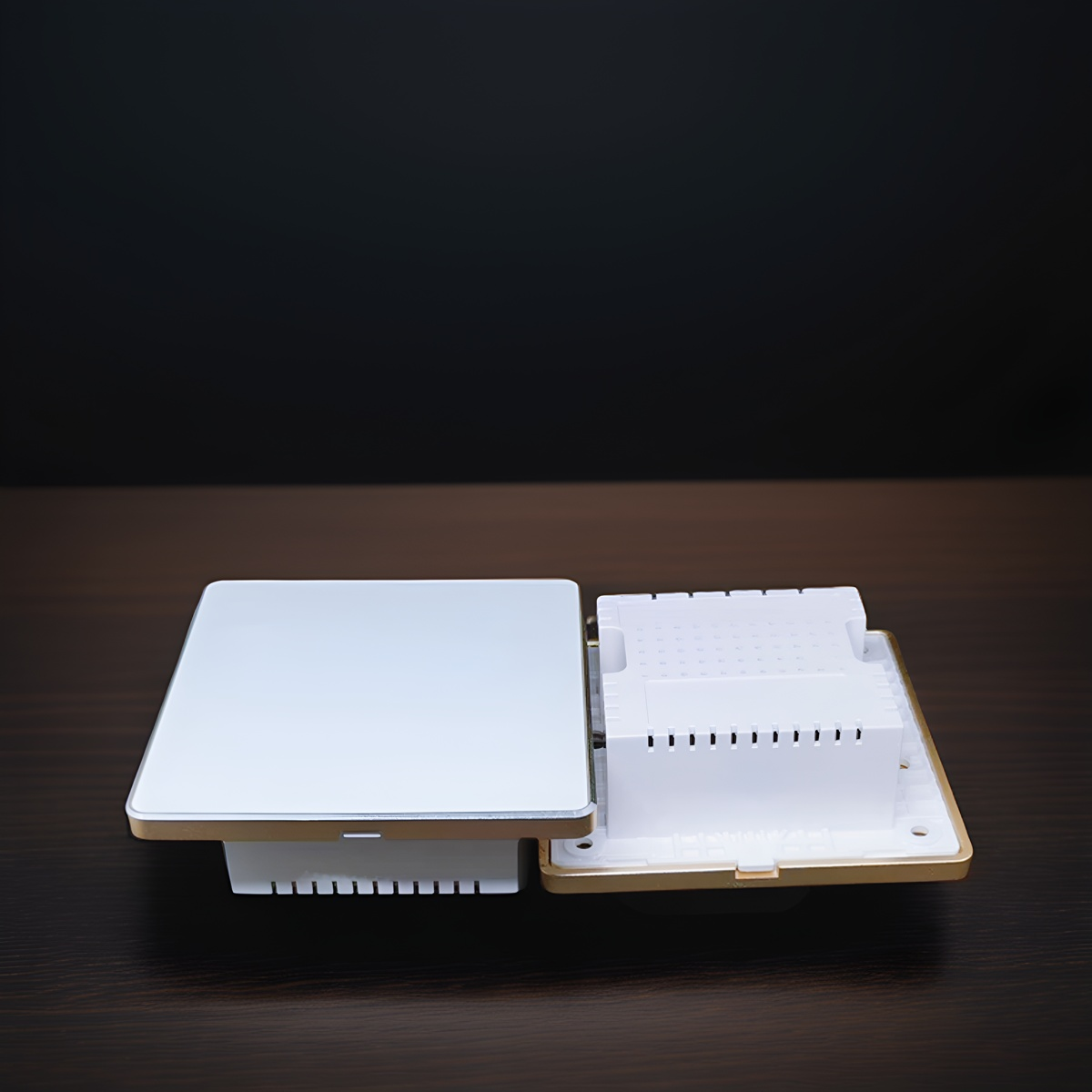High grade aluminum frame 86 wall smart home switch enclosure with tempered glass panel