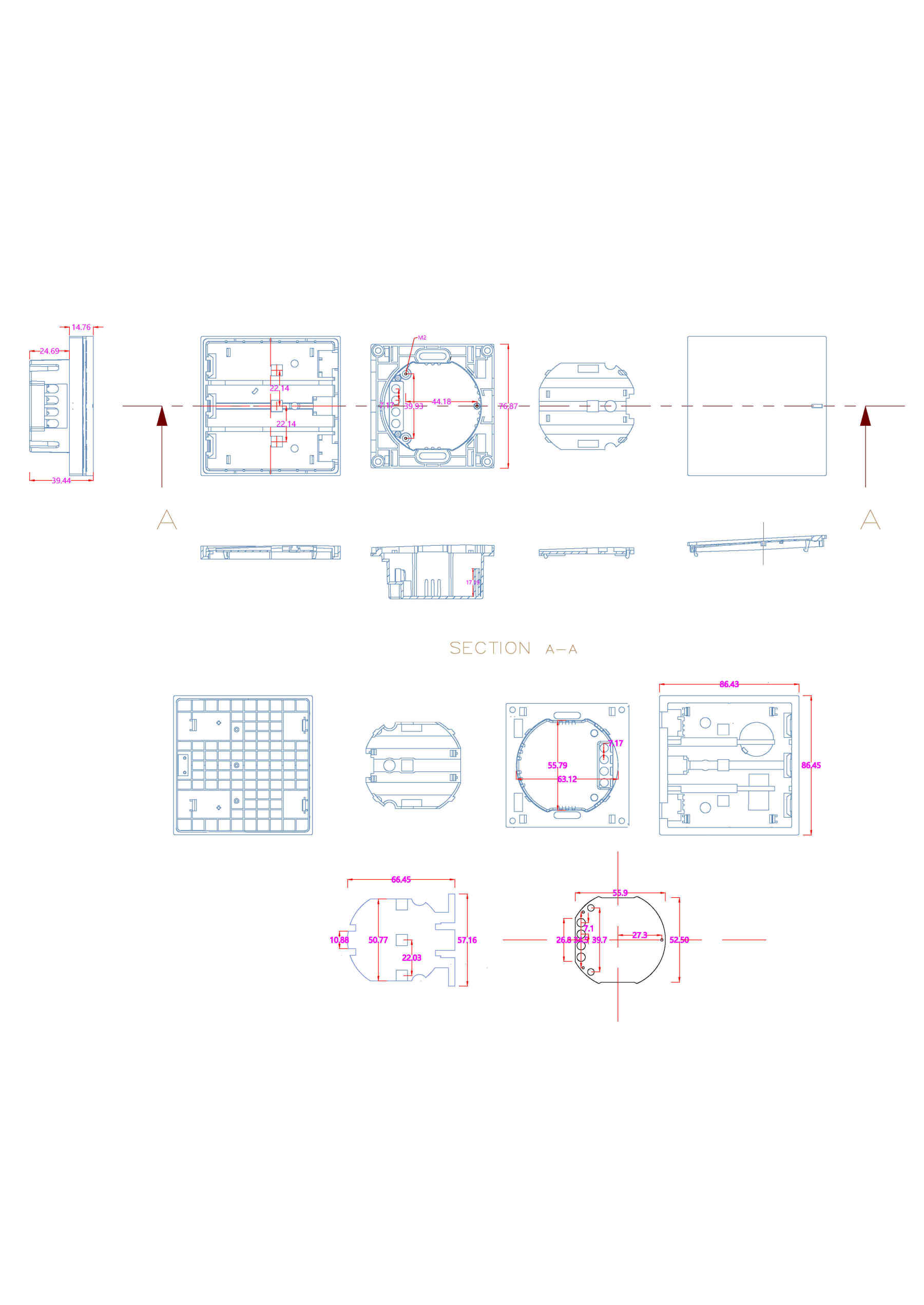 EU 86 intelligent switch housing mechanical and physical buttons automatically rebound-Zhaotesi