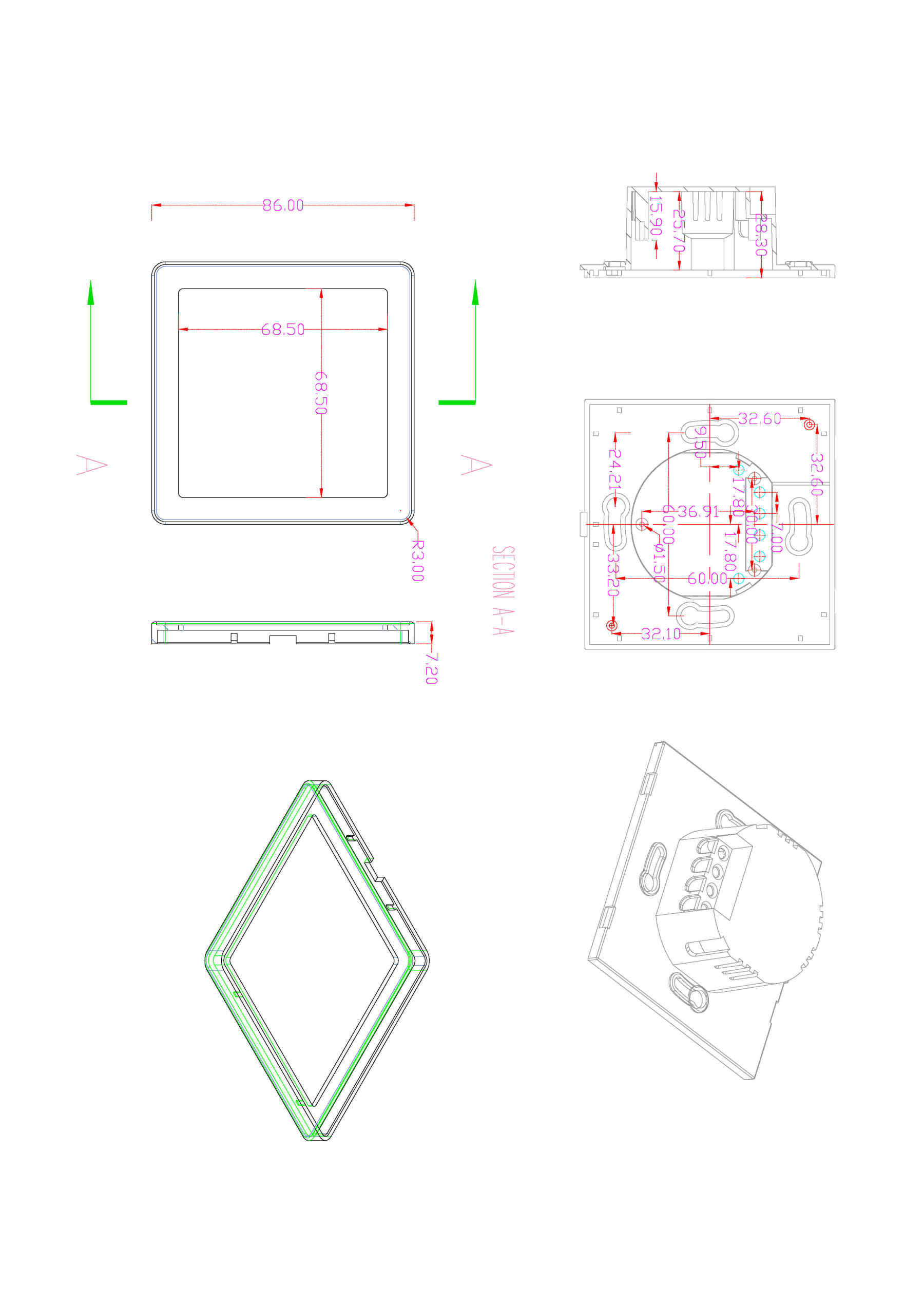 EU 86 Intelligent Wall Touch Switch Housing Aluminum Alloy Switch Housing-Zhaotesi