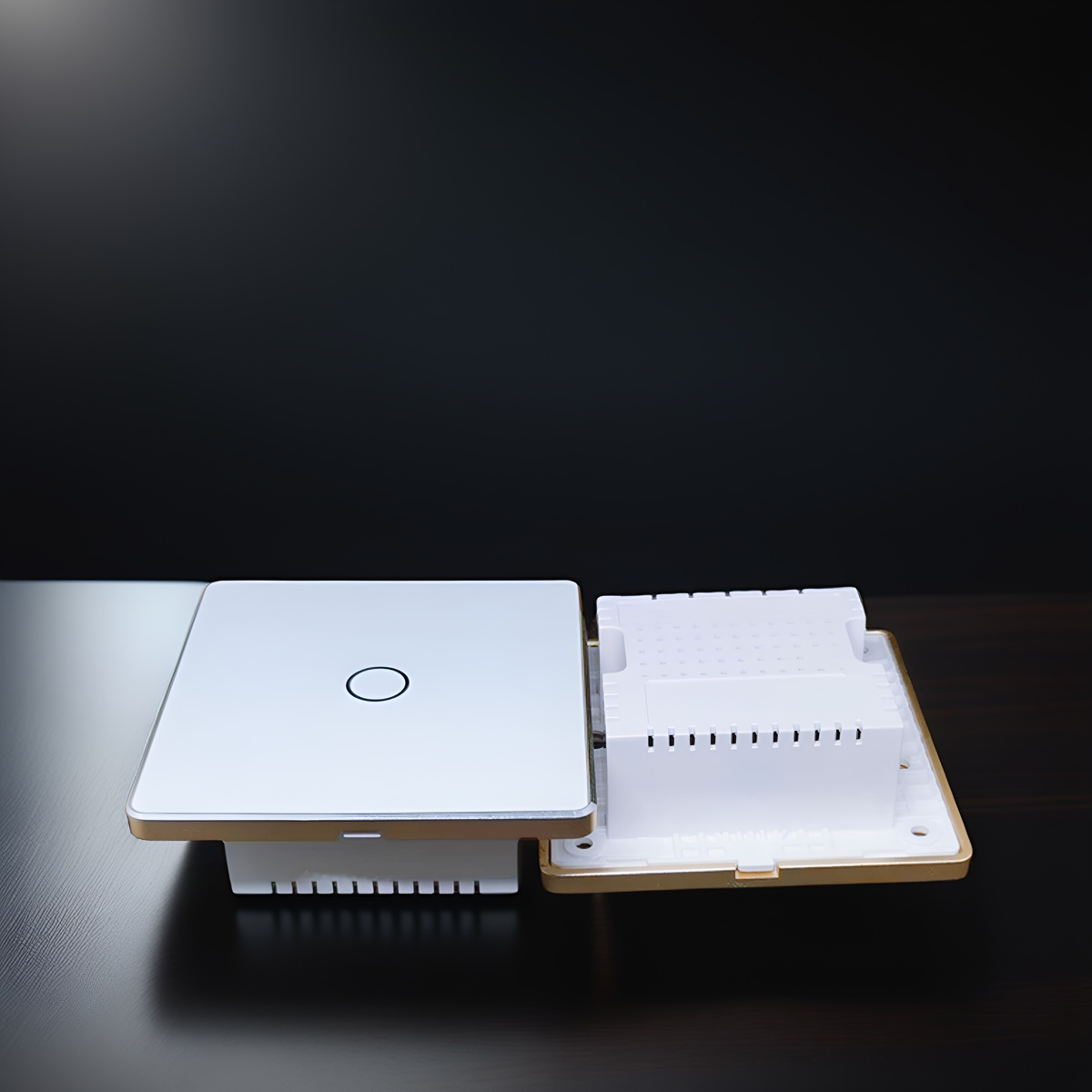 High grade aluminum frame 86 wall smart home switch enclosure with tempered glass panel-Zhaotesi