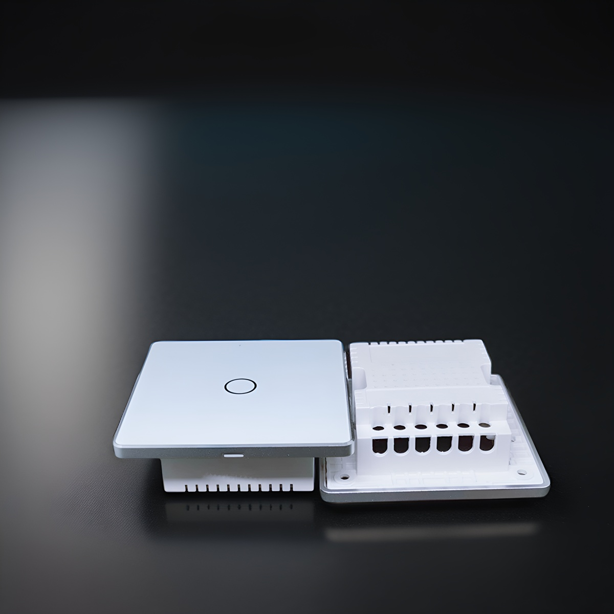 High grade aluminum frame 86 wall smart home switch enclosure with tempered glass panel-Zhaotesi