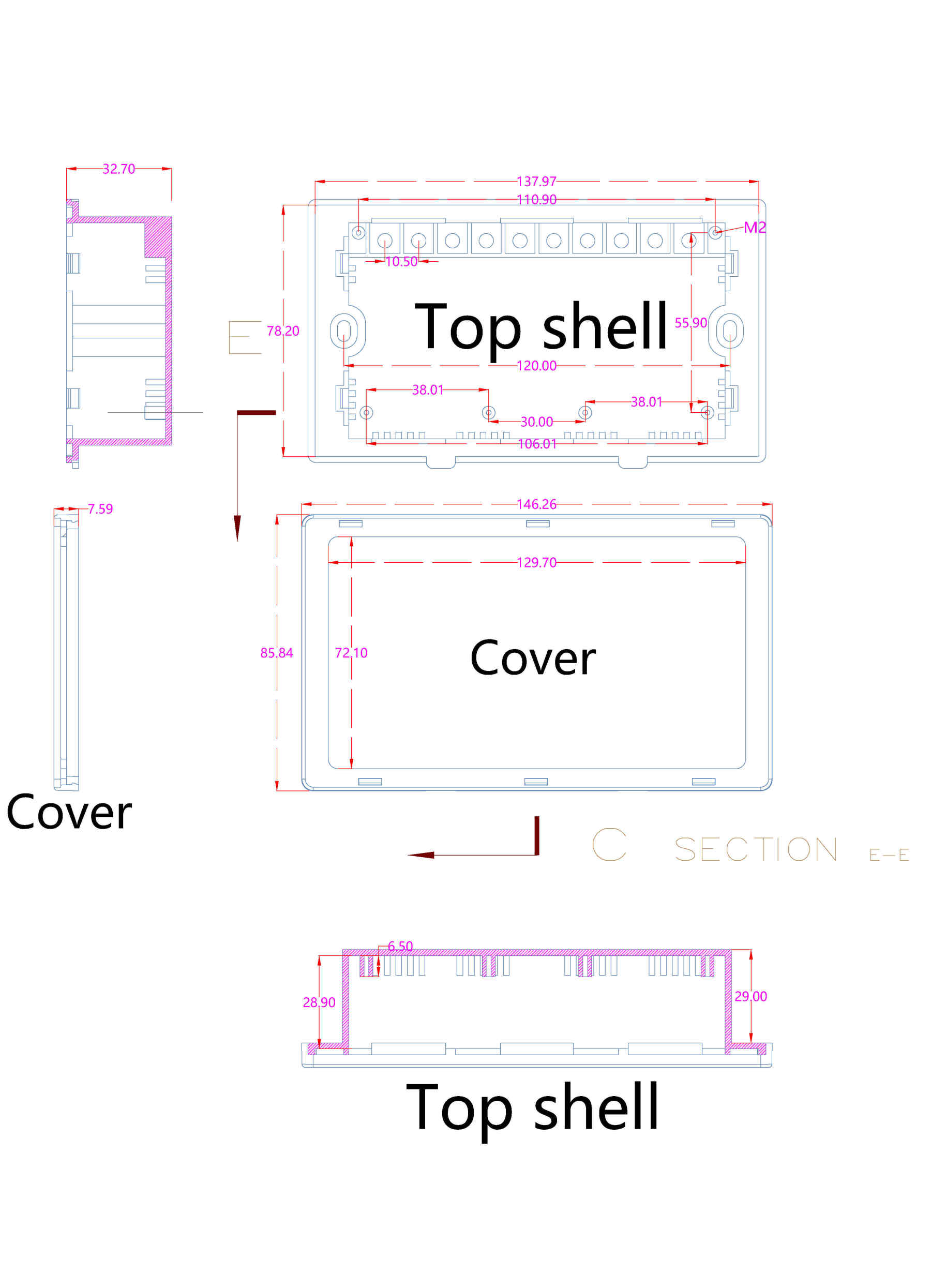 Equipped with smart home switch PCBA housing 146*86-Zhaotesi