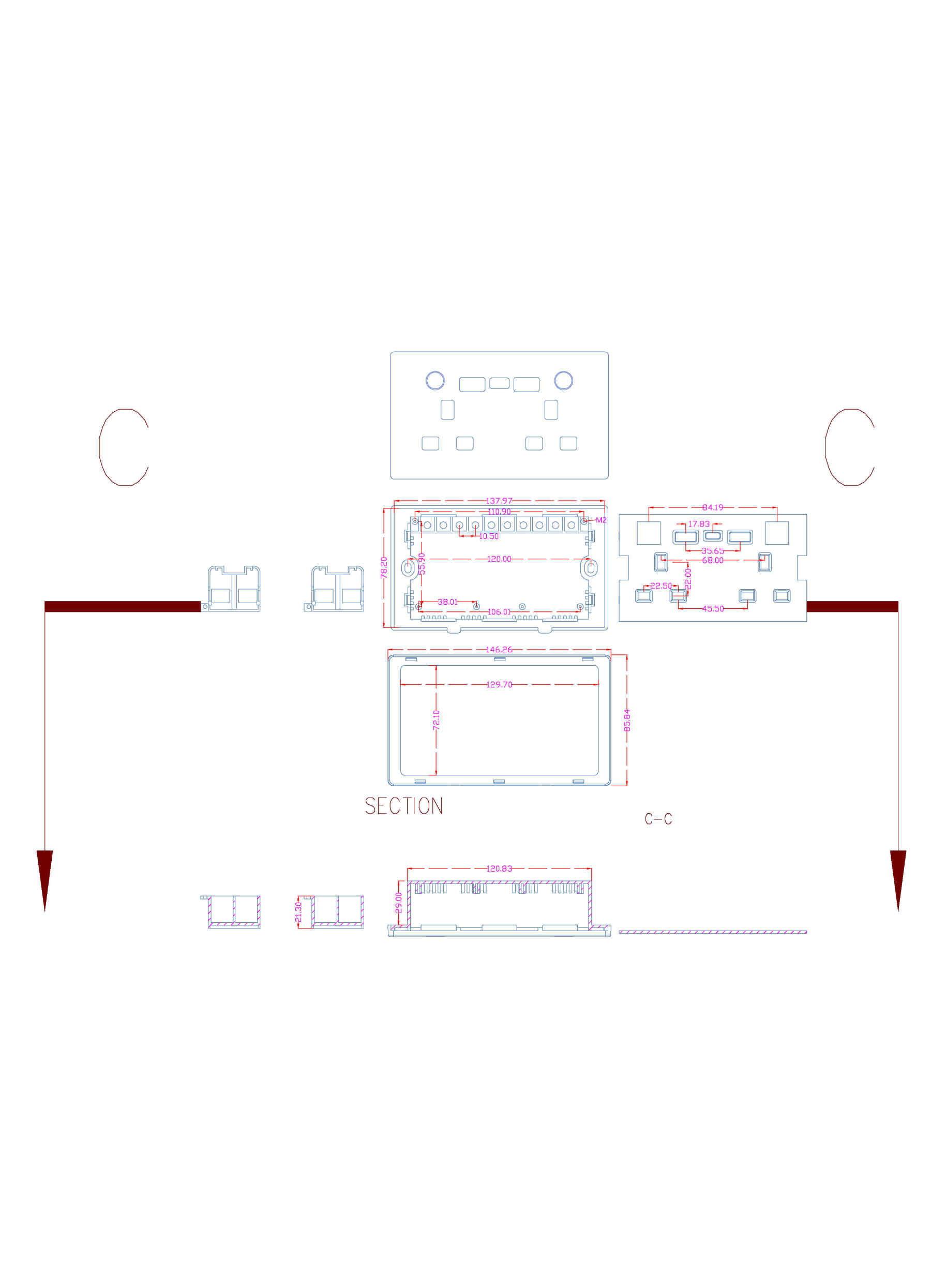 146 UK Smart WiFi Socket Housing Smart PCB Assembly Housing-Zhaotesi