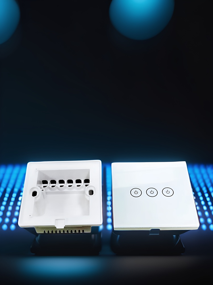 86 wall smart home switch enclosure with tempered glass panel, Factory Sales-Zhaotesi