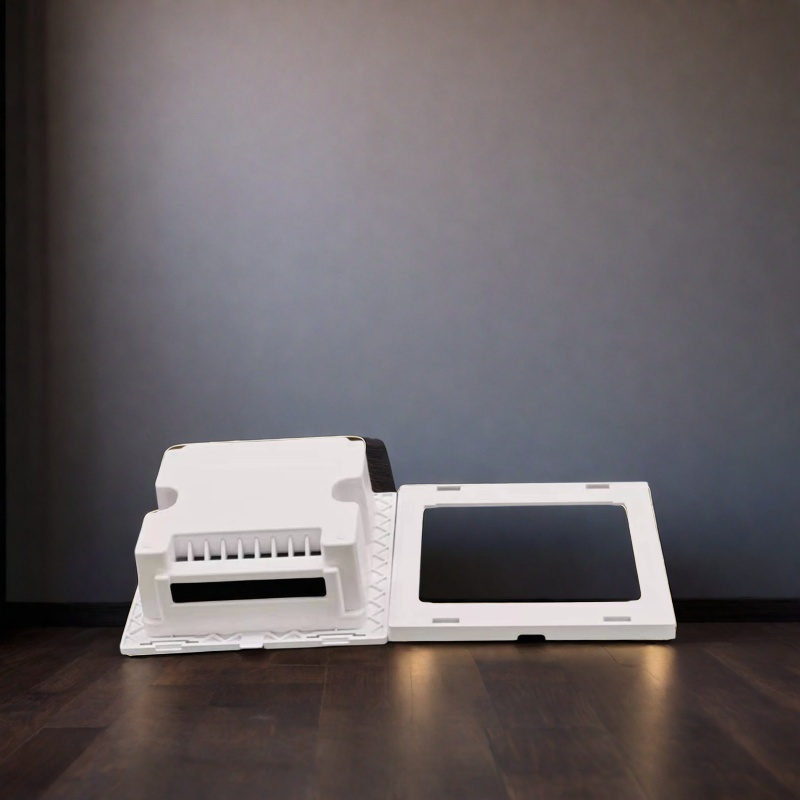 Premium DIY Smart Curtain Switch Housing Kit – PC V0 Fireproof Shell + 3.0mm Tempered Glass Panel (No PCB Included) – Customizable Enclosure for Tuya/Zigbee/Wi-Fi Module Integration – Sleek Black/White Finish