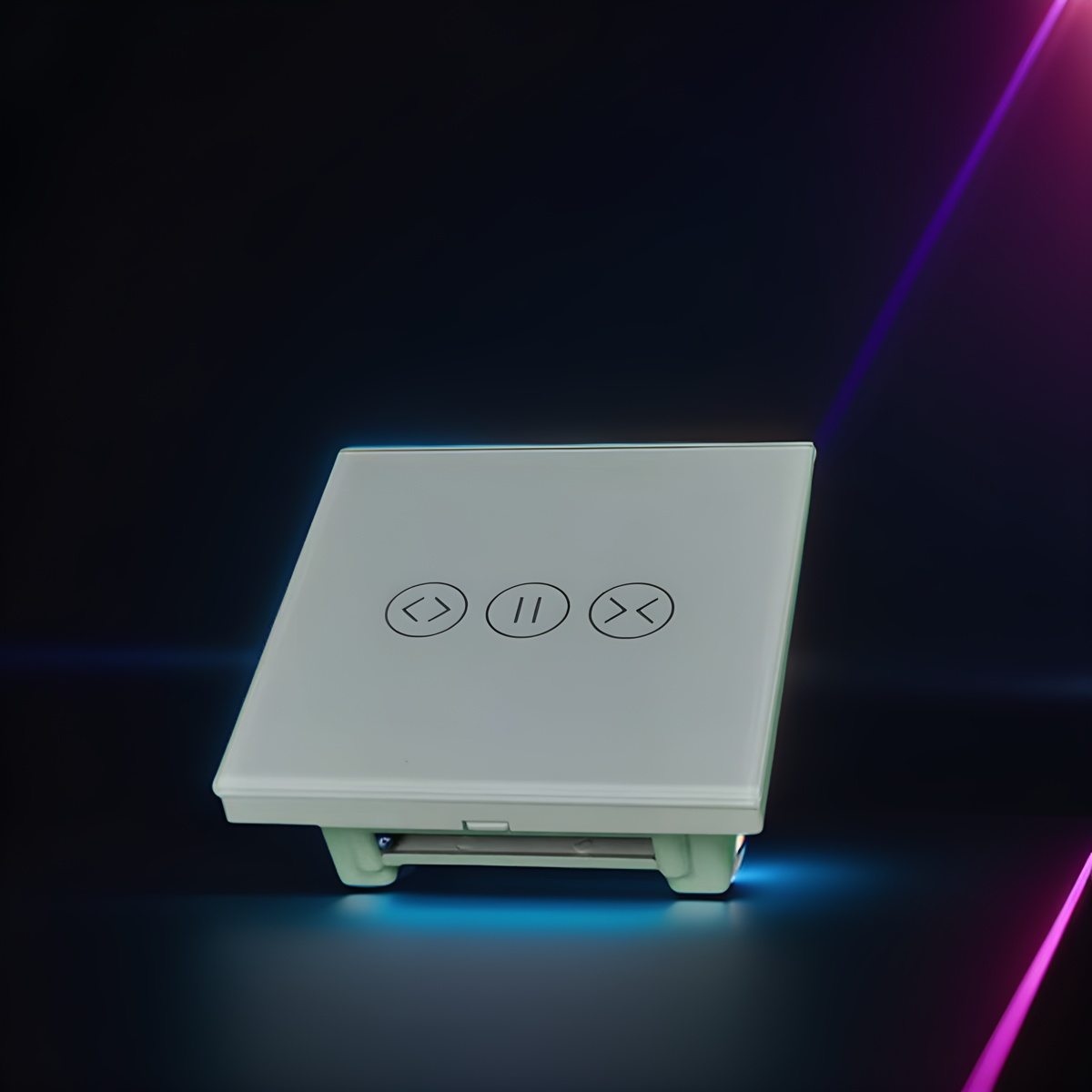 Premium DIY Smart Curtain Switch Housing Kit – PC V0 Fireproof Shell + 3.0mm Tempered Glass Panel (No PCB Included) – Customizable Enclosure for Tuya/Zigbee/Wi-Fi Module Integration – Sleek Black/White Finish