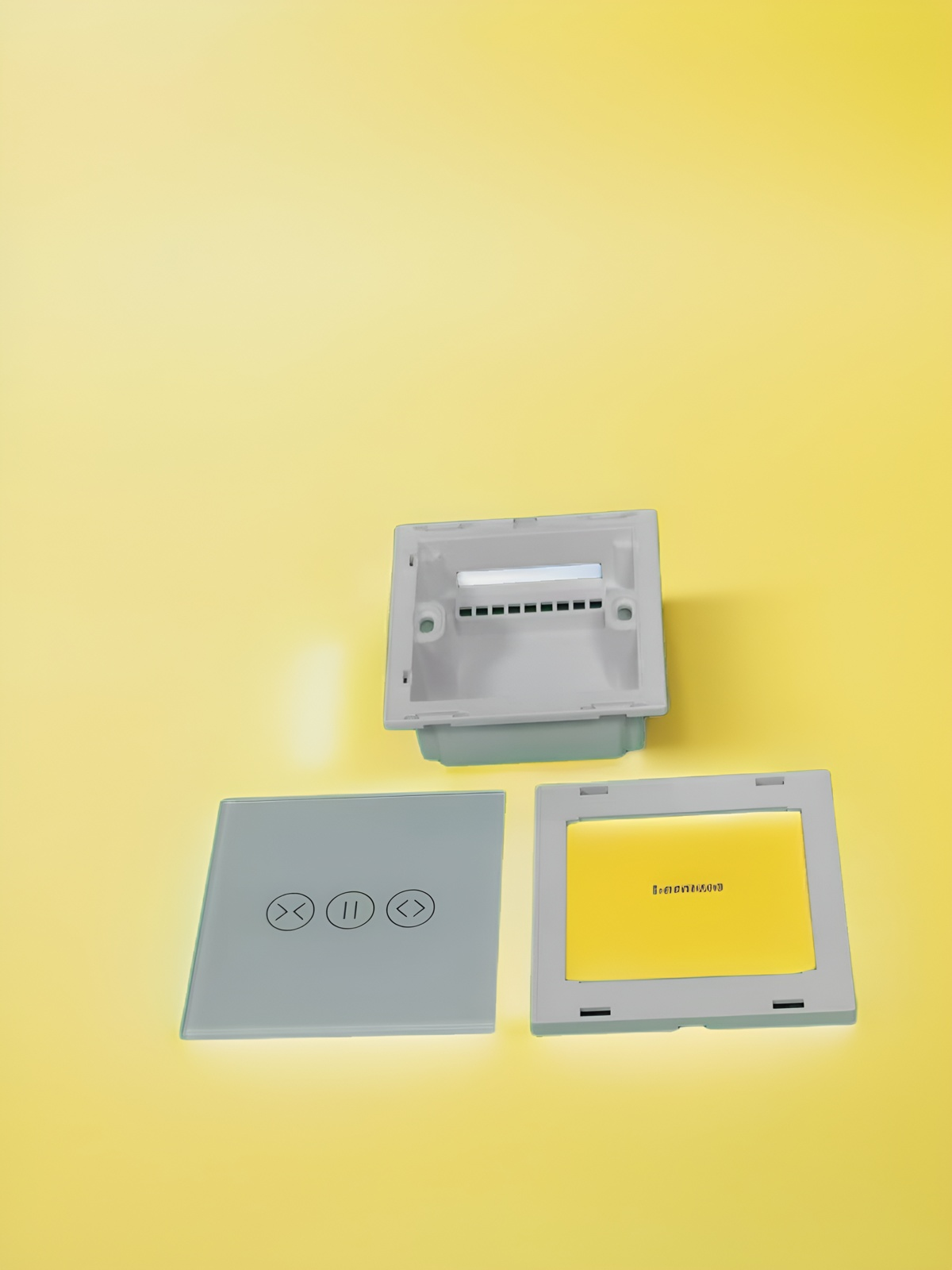 Premium DIY Smart Curtain Switch Housing Kit – PC V0 Fireproof Shell + 3.0mm Tempered Glass Panel (No PCB Included) – Customizable Enclosure for Tuya/Zigbee/Wi-Fi Module Integration – Sleek Black/White Finish