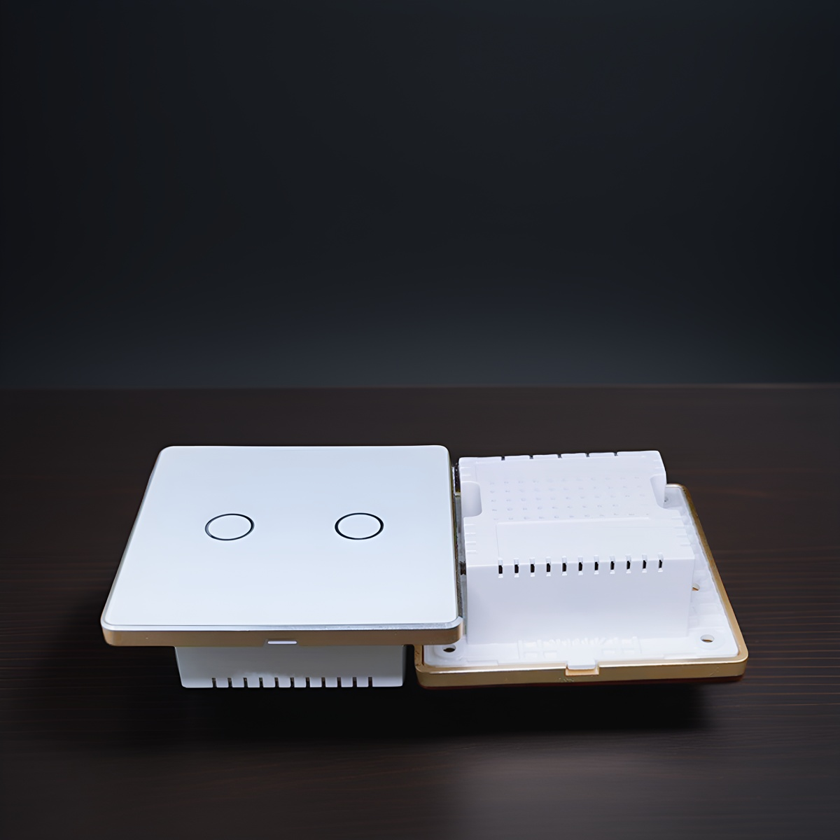 High grade aluminum frame 86 wall smart home switch enclosure with tempered glass panel