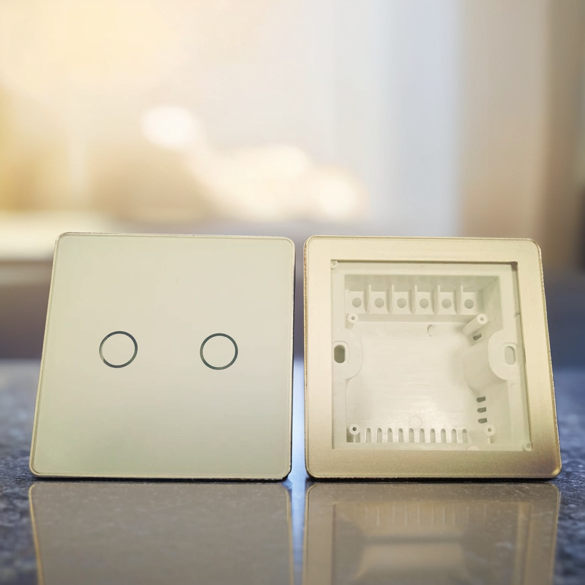 High grade aluminum frame 86 wall smart home switch enclosure with tempered glass -Zhaotesi