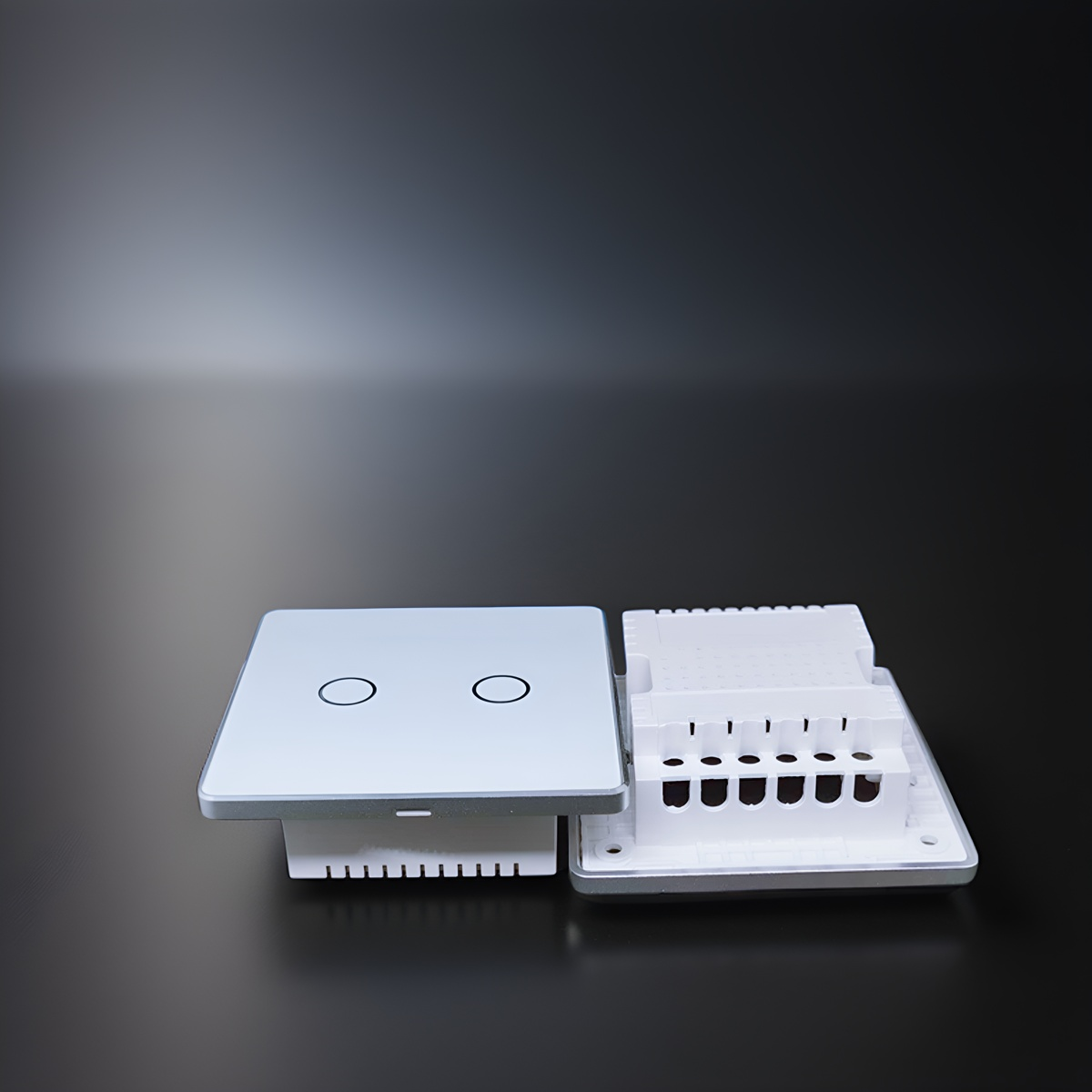 High grade aluminum frame 86 wall smart home switch enclosure with tempered glass panel-Zhaotesi