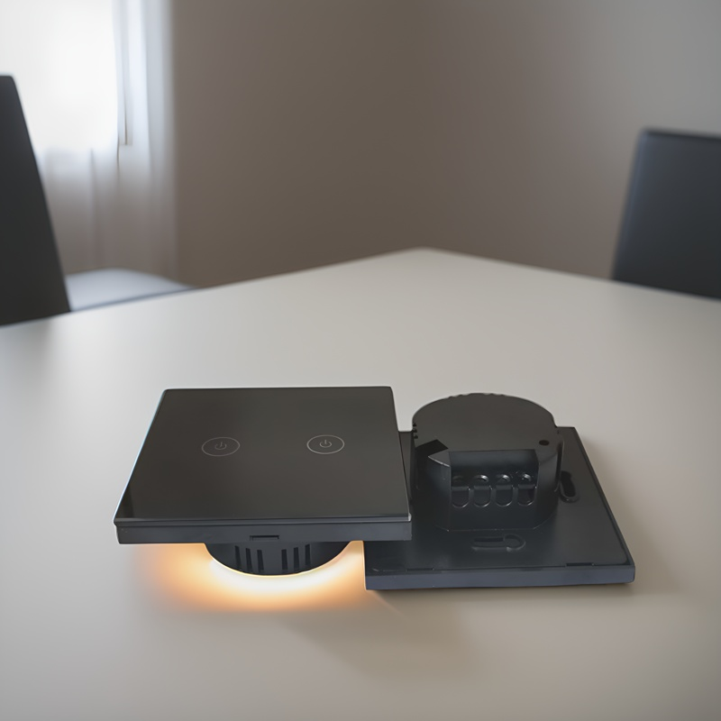 Intelligent switch Wall Switch European Regulations wall smart home switch enclosure with tempered glass panel, Factory Sales