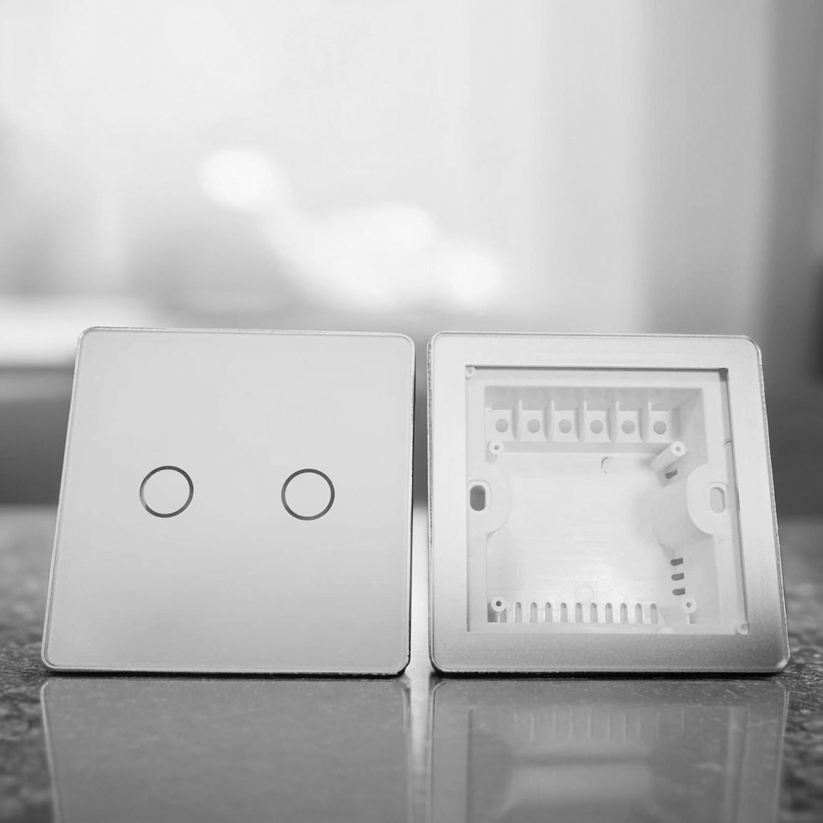 High grade aluminum frame 86 wall smart home switch enclosure with tempered glass -Zhaotesi