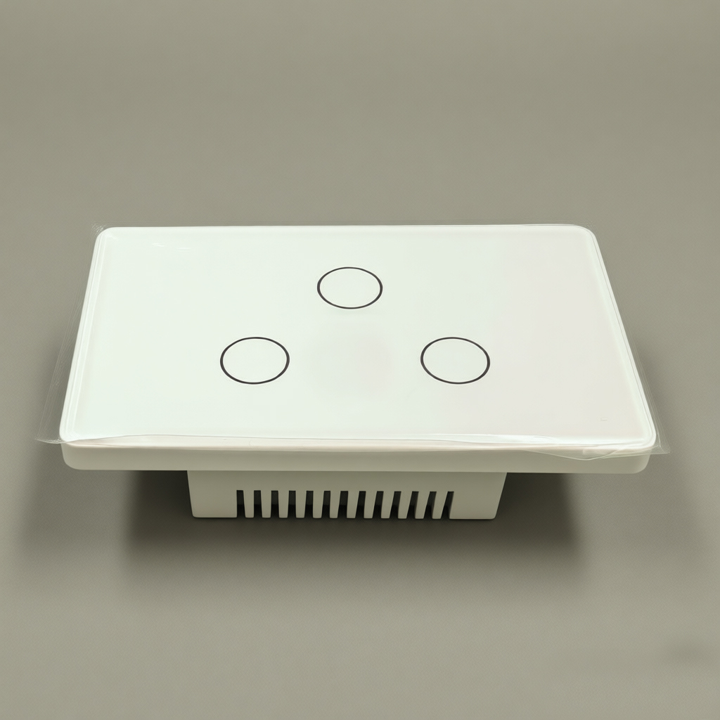 Premium WiFi Smart Touch Switch | 120x72mm Tempered Glass Panel | PC V0 Fireproof & Copper Terminals | Compatible with US, CA, JP, MX, BR & SE Asia Markets-Zhaotesi
