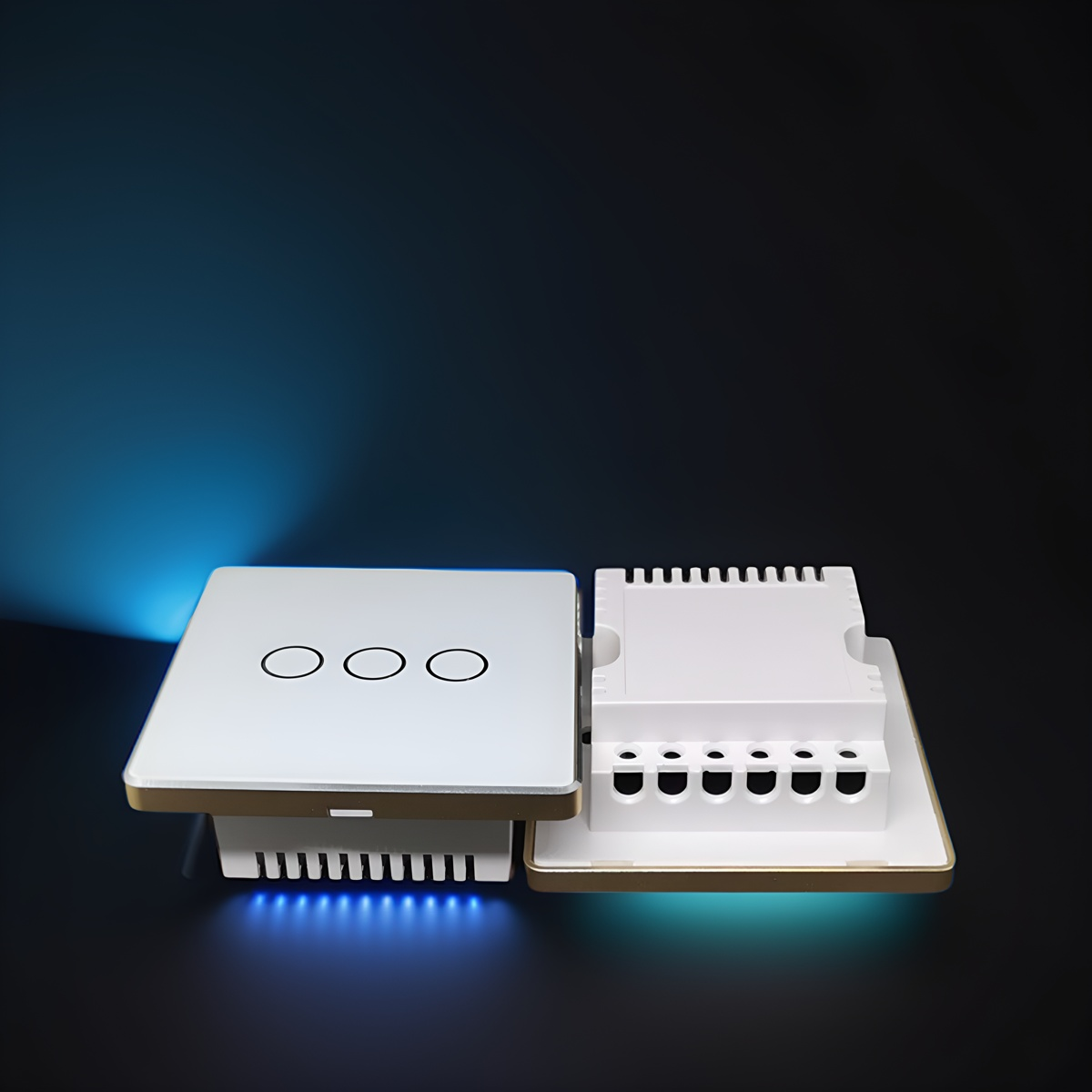 High grade aluminum frame 86 wall smart home switch enclosure with tempered glass -Zhaotesi