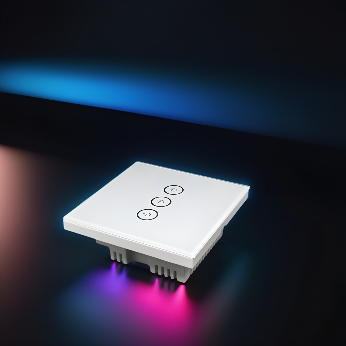 86 wall smart home switch enclosure with tempered glass panel-Zhaotesi