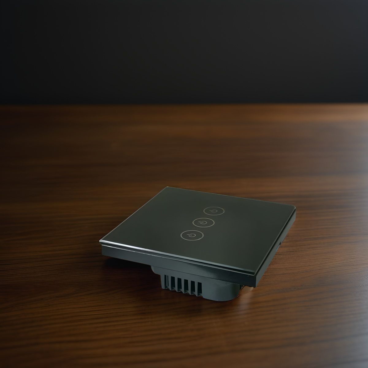 Square Smart Home WiFi Switch -3 Gang Black