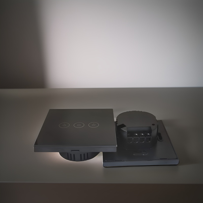 Intelligent switch Wall Switch European Regulations wall smart home switch enclosure with tempered glass panel, Factory Sales