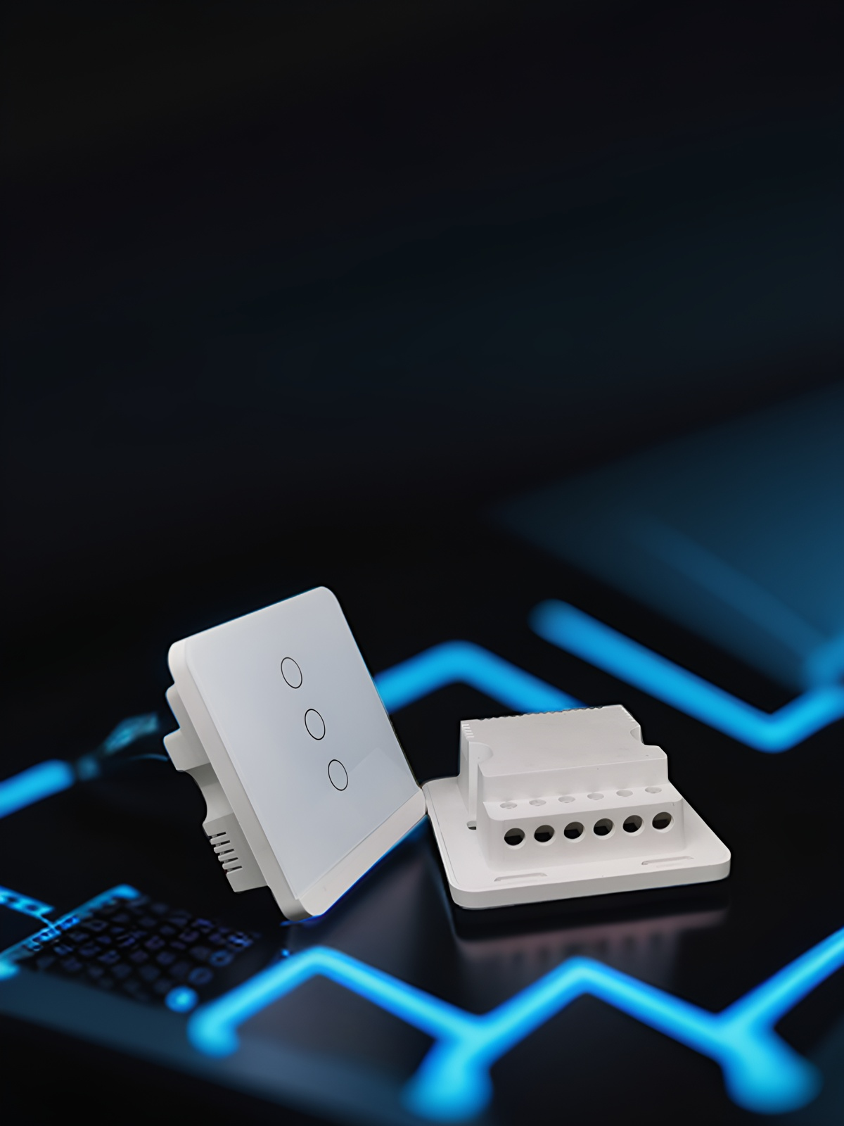 86 wall wifi smart home switch enclosure with tempered glass panel-Zhaotesi