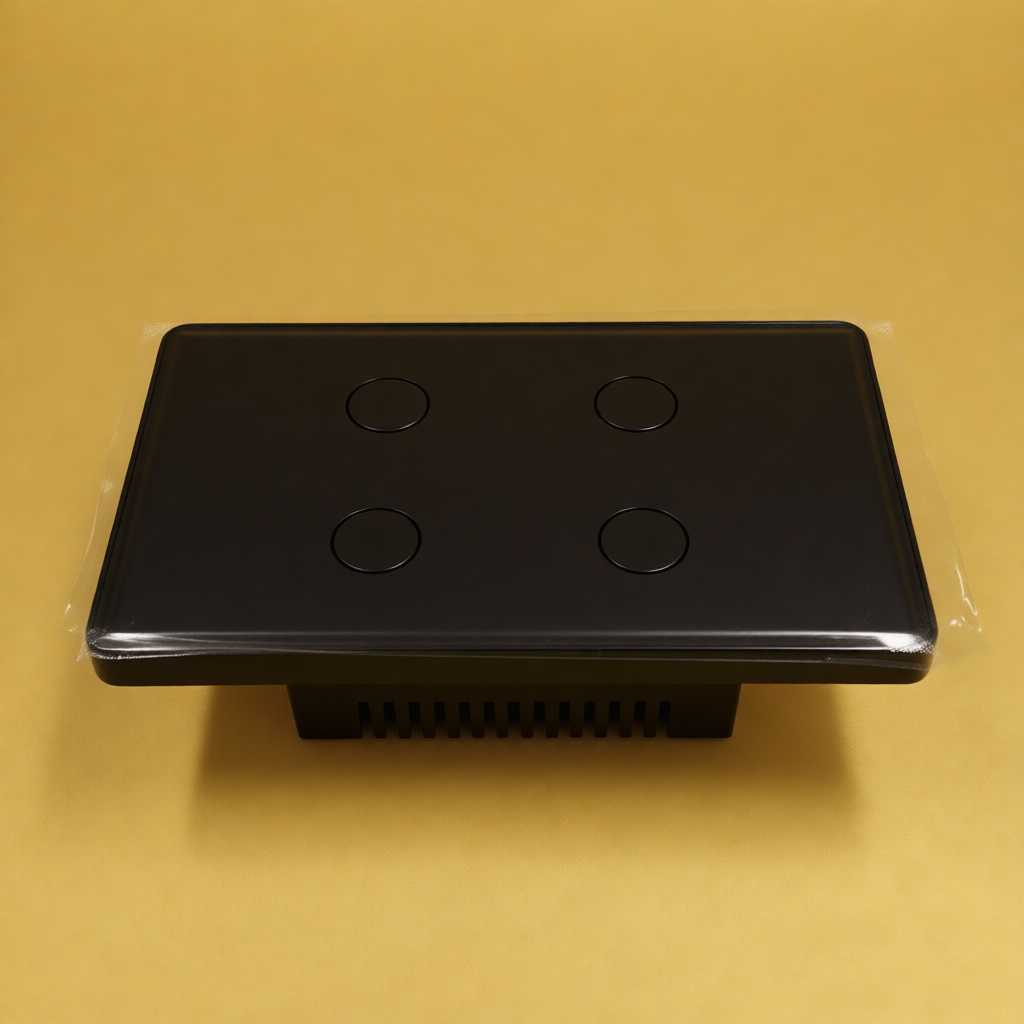 Premium WiFi Smart Touch Switch | 120x72mm Tempered Glass Panel | PC V0 Fireproof & Copper Terminals | Compatible with US, CA, JP, MX, BR & SE Asia Markets-Zhaotesi